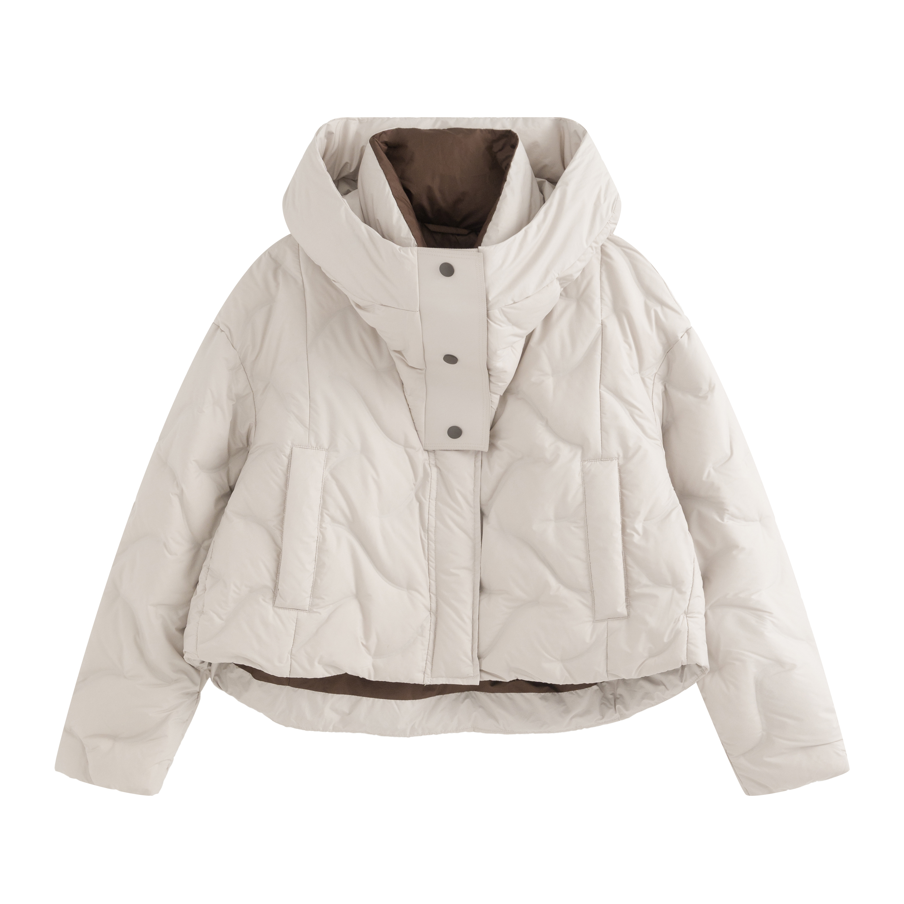 mi-tu 短款拼色羽絨服