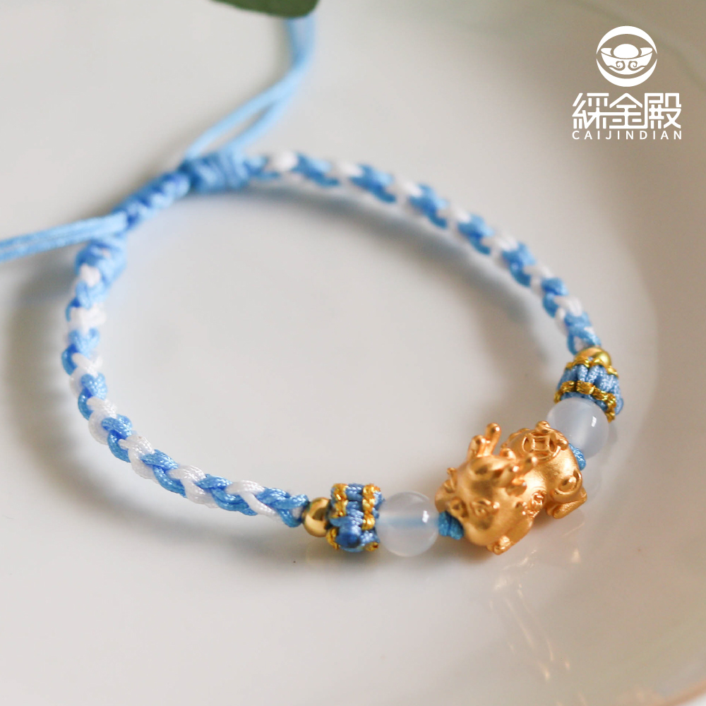 金好命-足銀貔貅編織手繩｜招財｜開運｜平安｜福氣｜可調手圍【綵金殿】