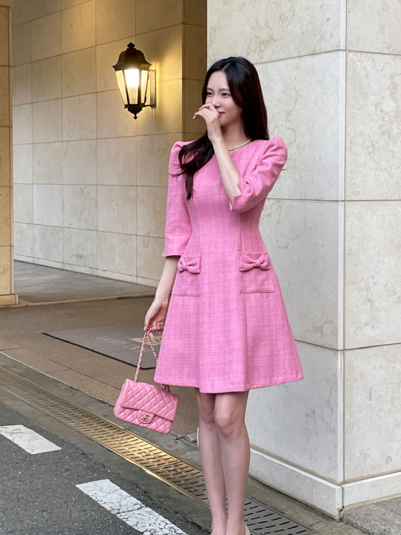 Blanche 蝴蝶結口袋A字短洋 [ 2色 / S,M,L ]