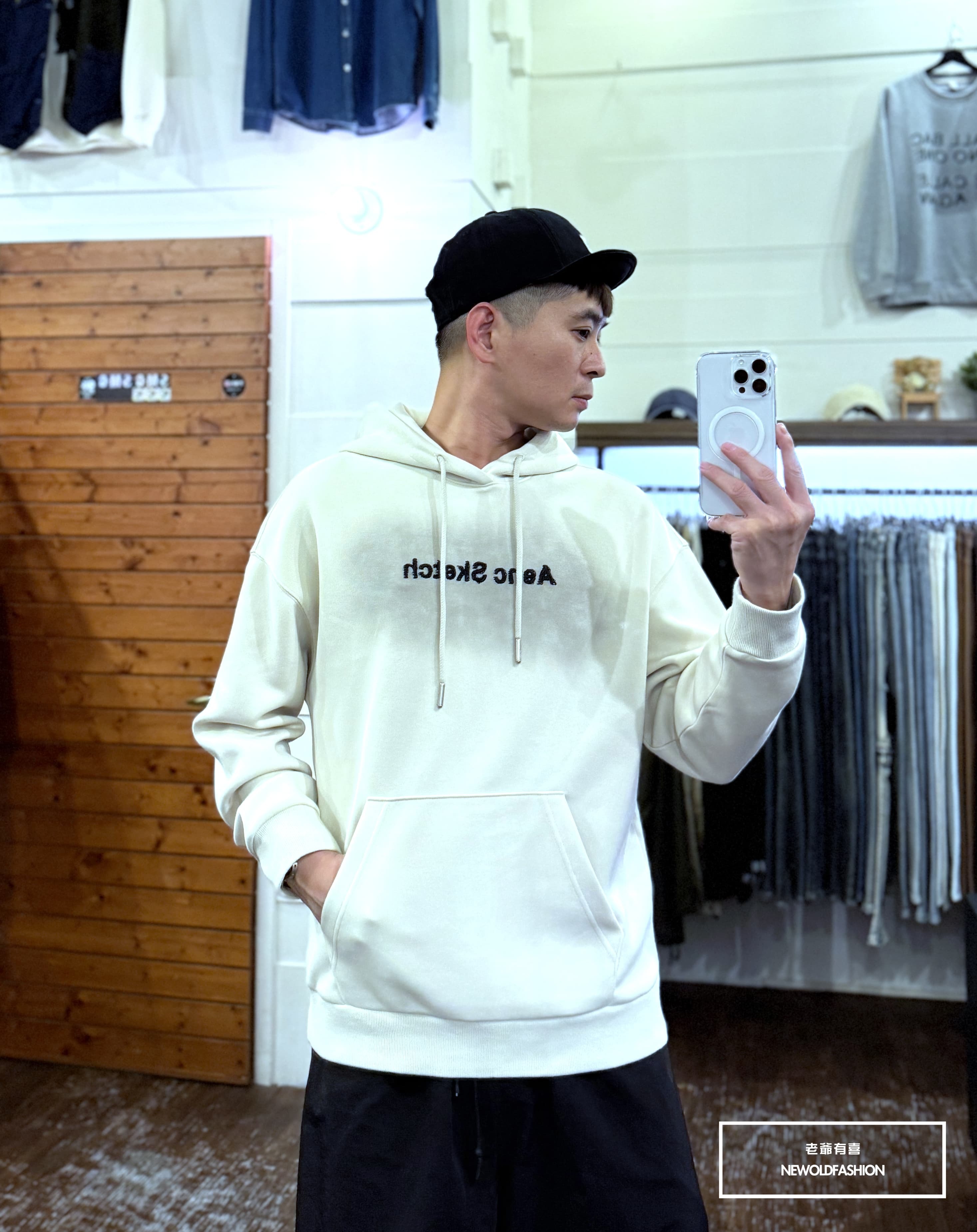 『新品上市』重磅A.S.刺繡暈染帽T(NOF25106119)-米