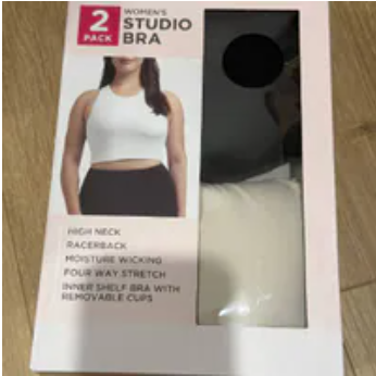 [S] DAN SKIN BLACK SALT/MOONBEAN 2 PACK WOMEN'S STUDIO BRA, 1854110-BLACK SALT/MOONBEAN (SUZZ97)