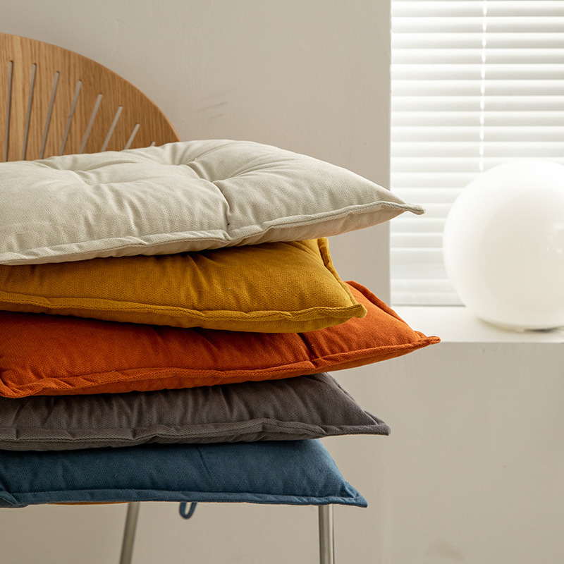 《6367》純色棉麻綁帶可固定坐墊