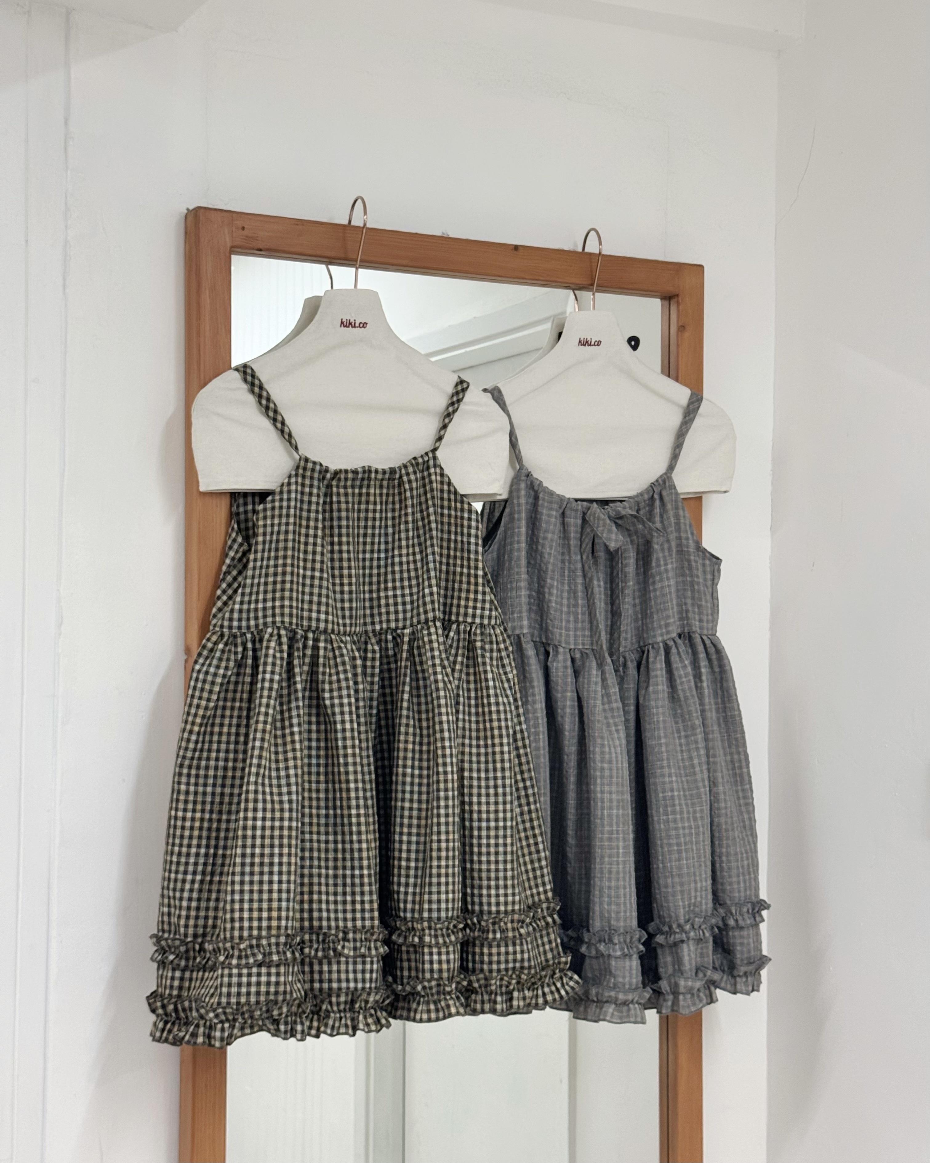 拼色格2way可調肩帶背心外搭