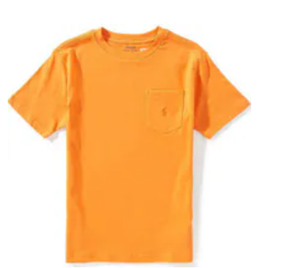 [S] POLO RALPH LAUREN ORANGE BIG BOYS JERSEY POCKET T-SHIRT, 323970333008-ORANGE (SUZZ98)