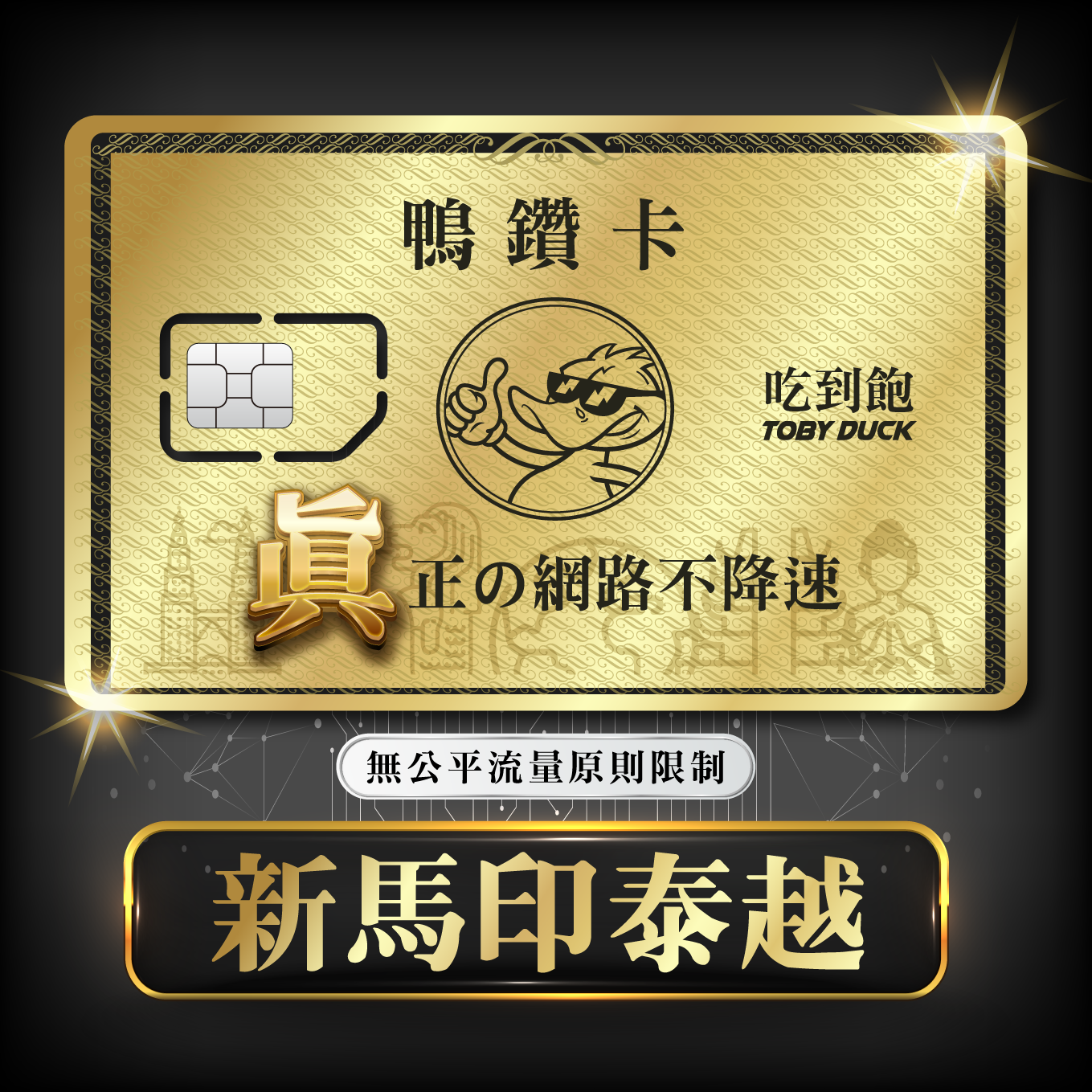 【鴨哥鴨鑽卡】新加坡 馬來西亞 印尼 泰國 越南 無限流量 吃到飽不降速 4G上網卡 隨插即用 SIM 新馬印泰越