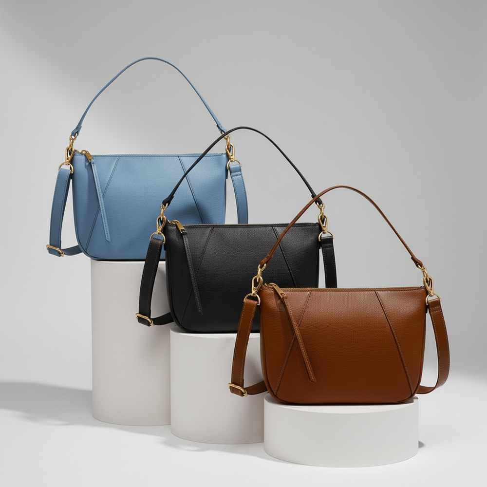 Skylar 真皮手提側背兩用包 (多色可選)