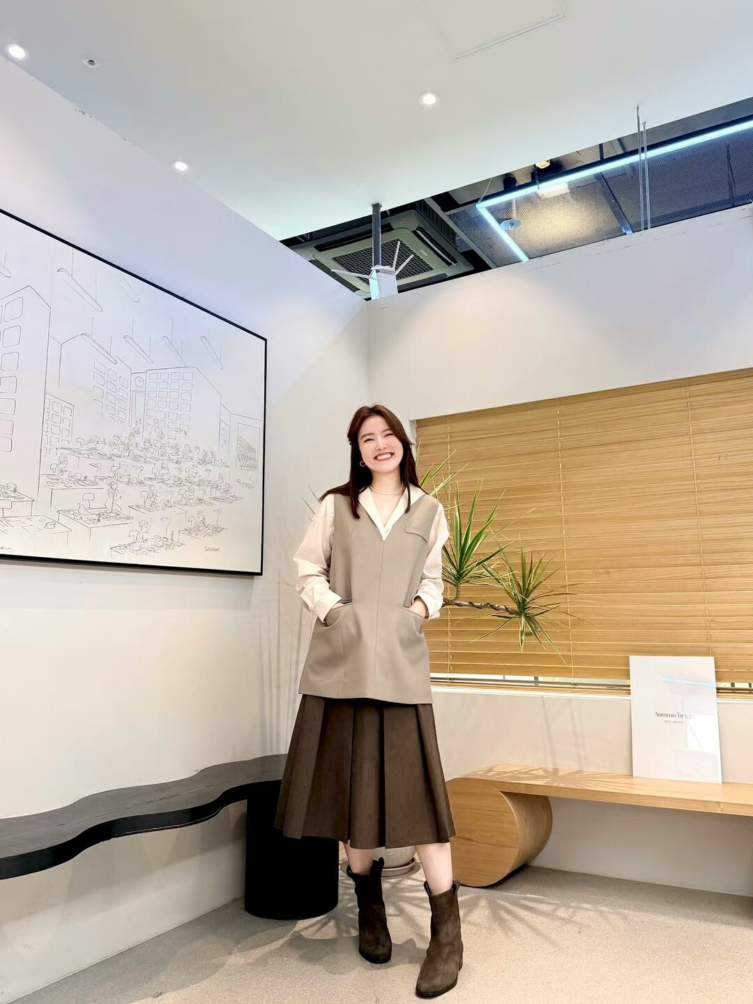 AB5253 疊穿西装面料長背心