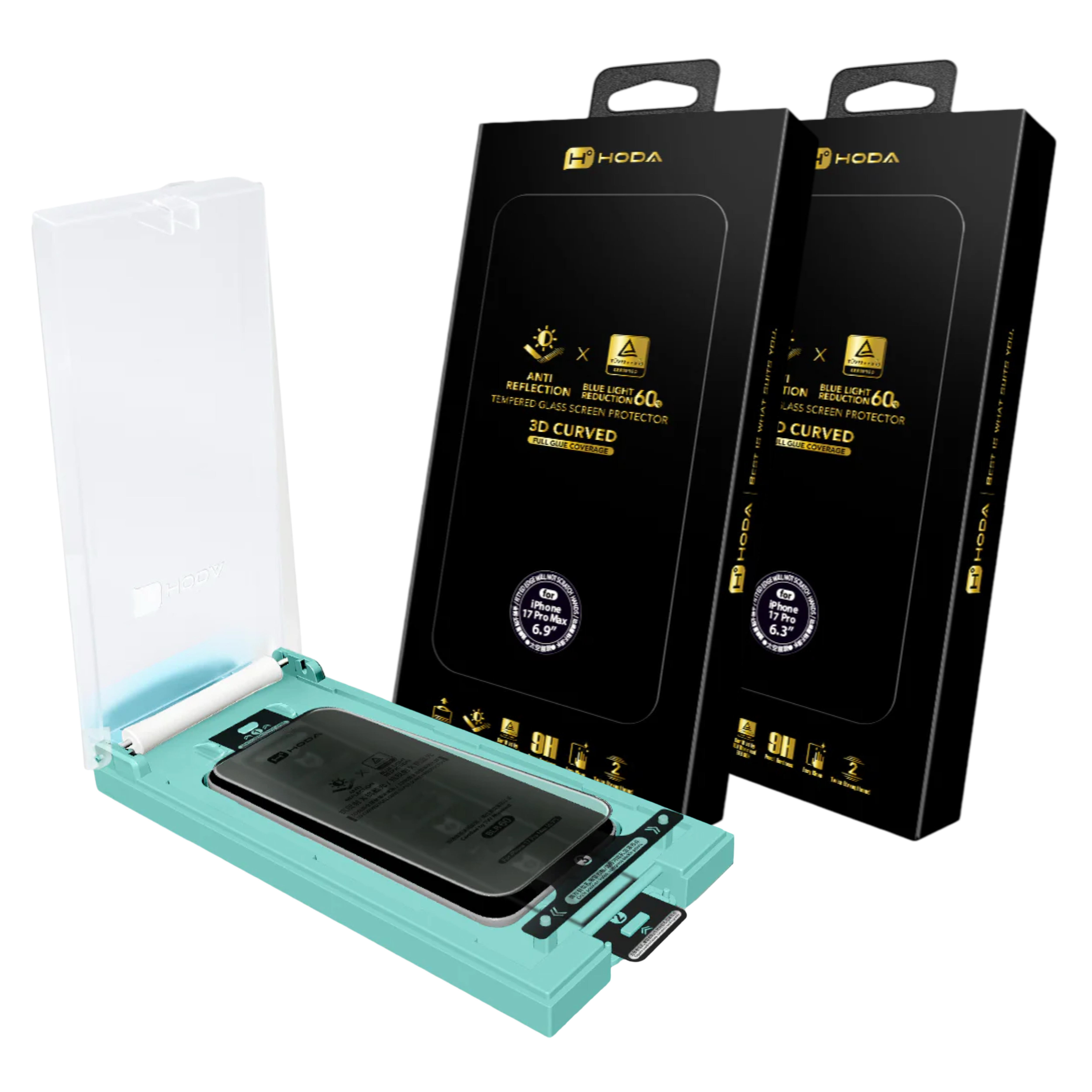 Hoda iPhone 17 系列 3D AR 抗藍光玻璃螢幕保護貼