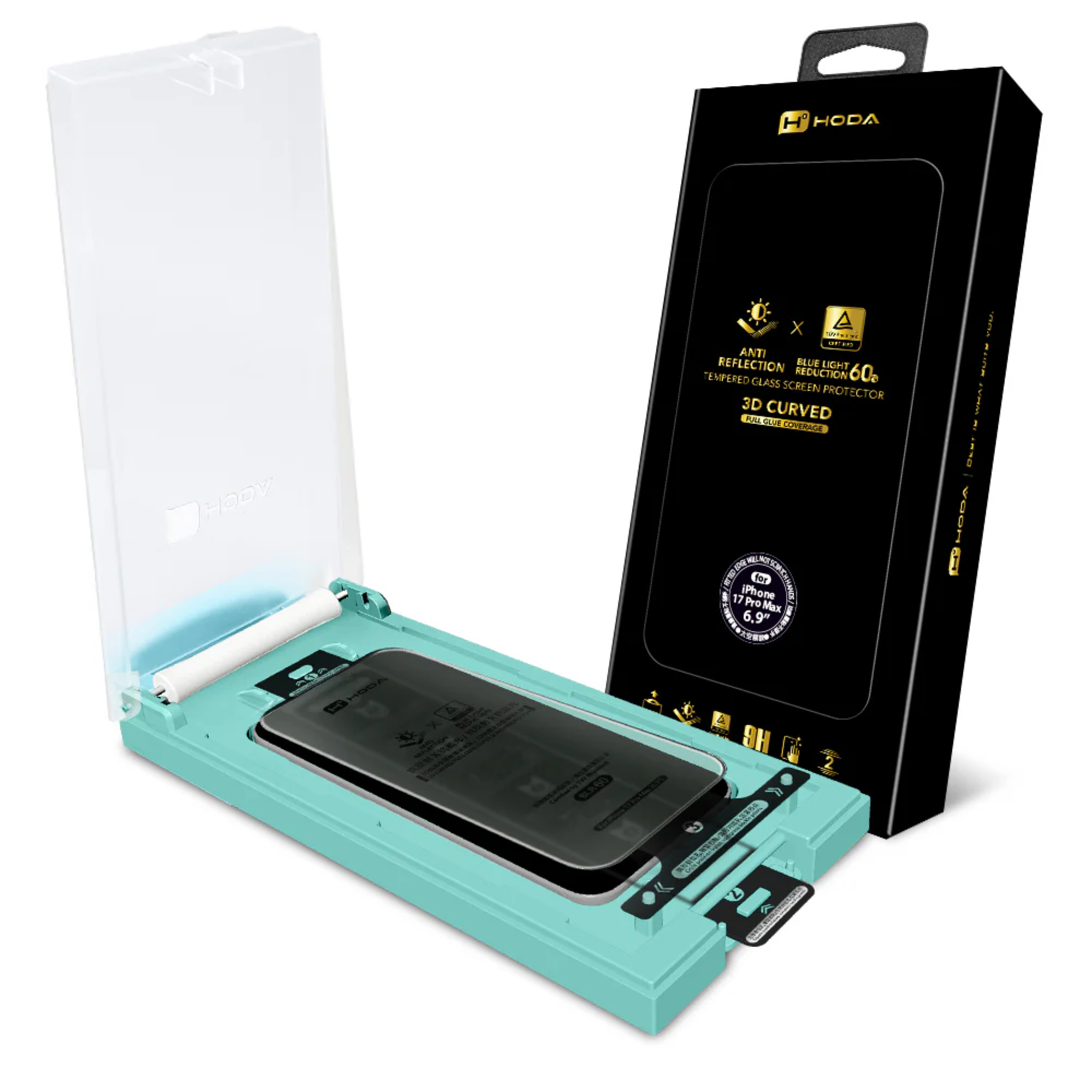 Hoda iPhone 17 系列 3D AR 抗藍光玻璃螢幕保護貼