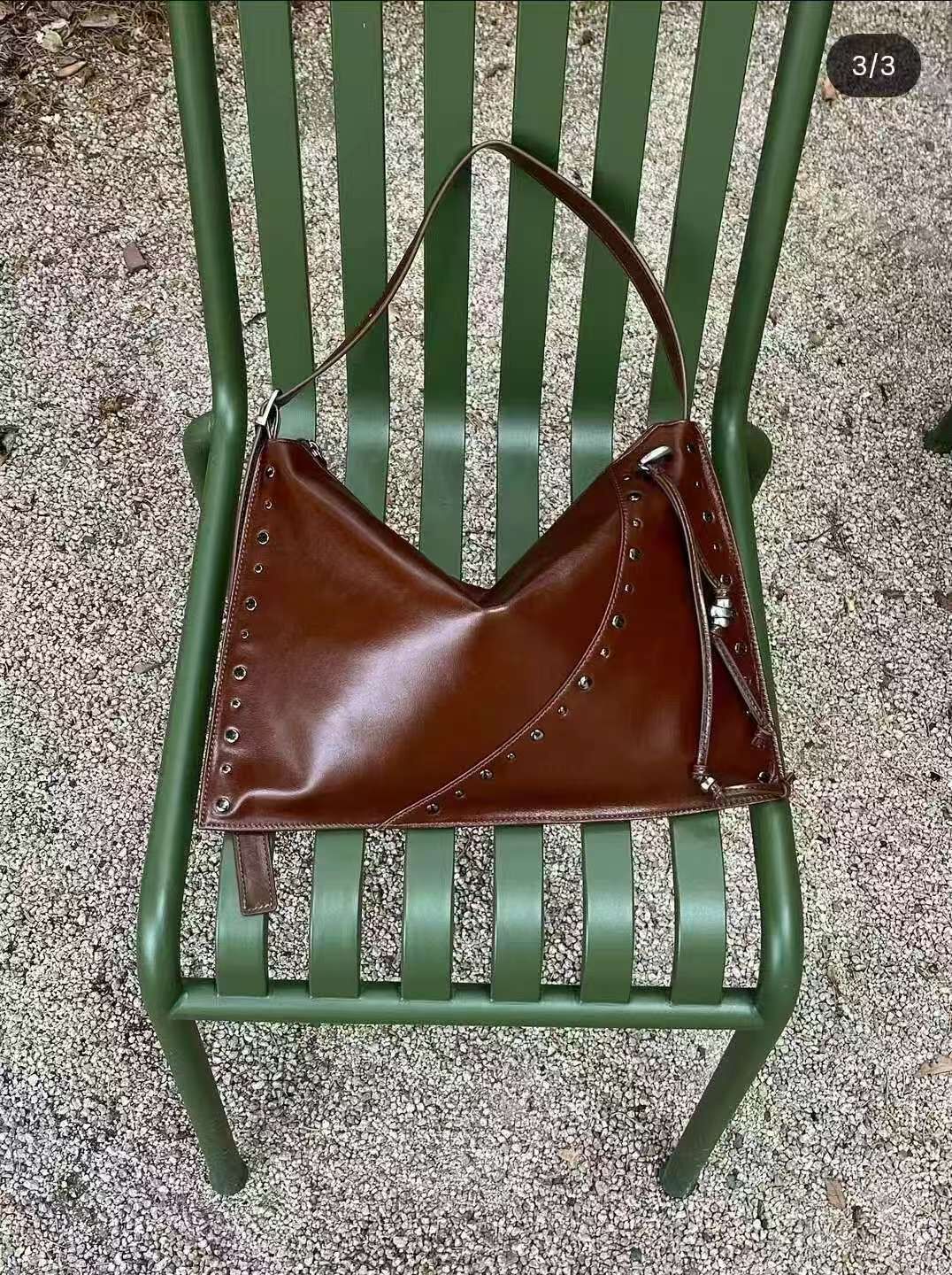 韓國代購 Archivepke Freckle fold bag(Glossy crack camel)羊皮