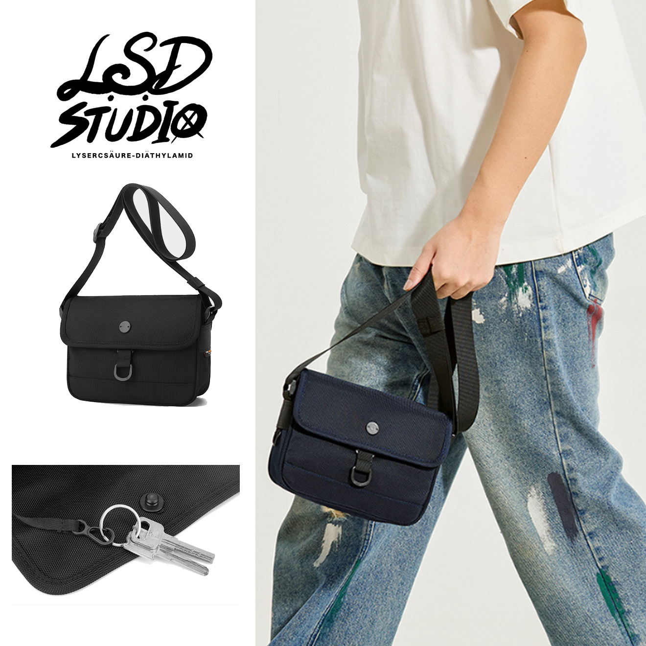 STRIKE-DOWN下拉快開扣設計斜肩包【BGHF12】