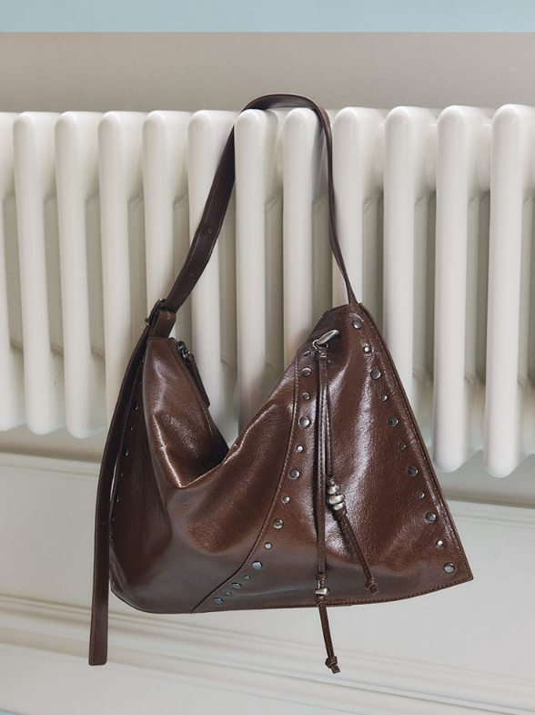 韓國代購 Archivepke Freckle fold bag(Glossy crack camel)羊皮