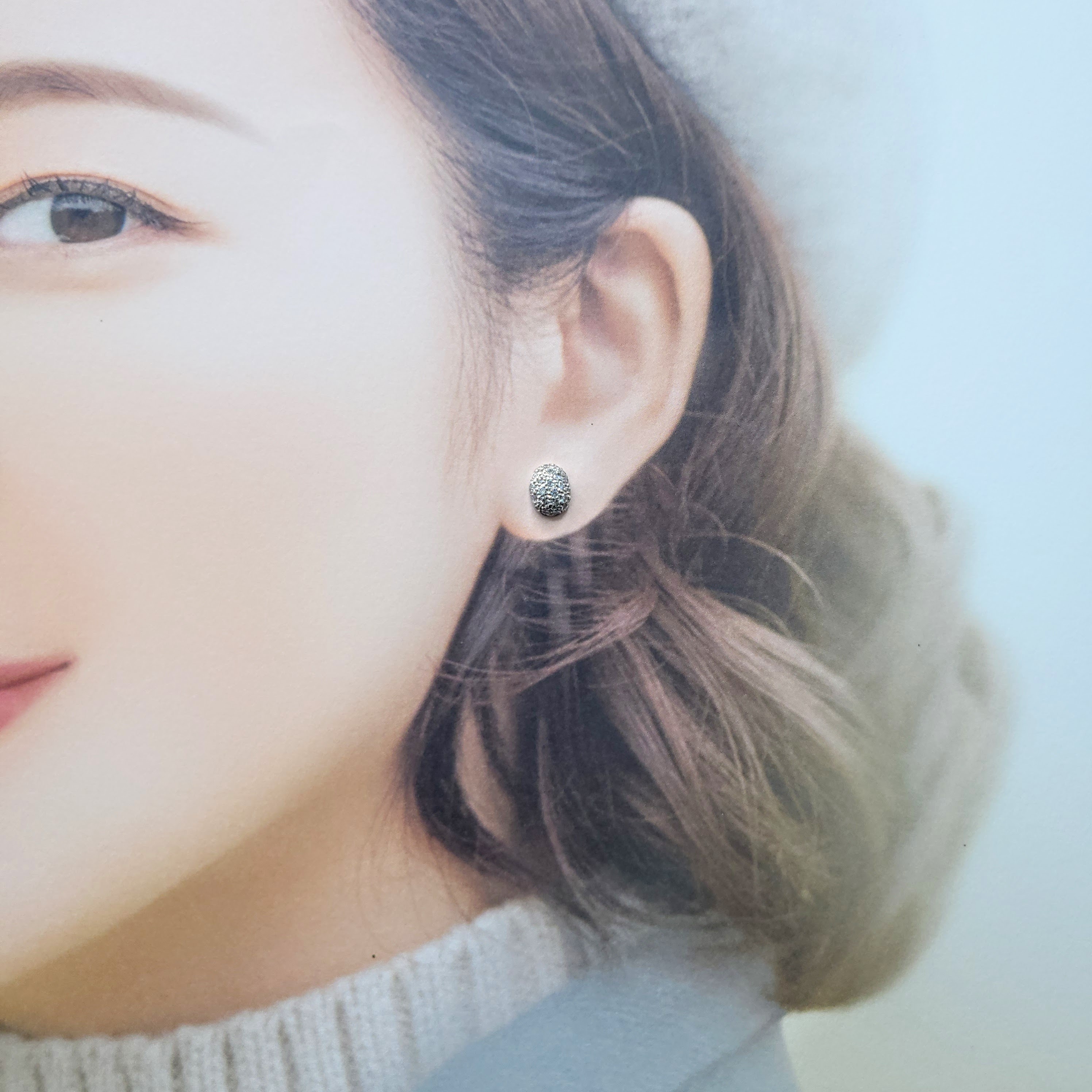 18K White Gold 0.18ct Diamond Single Earrings