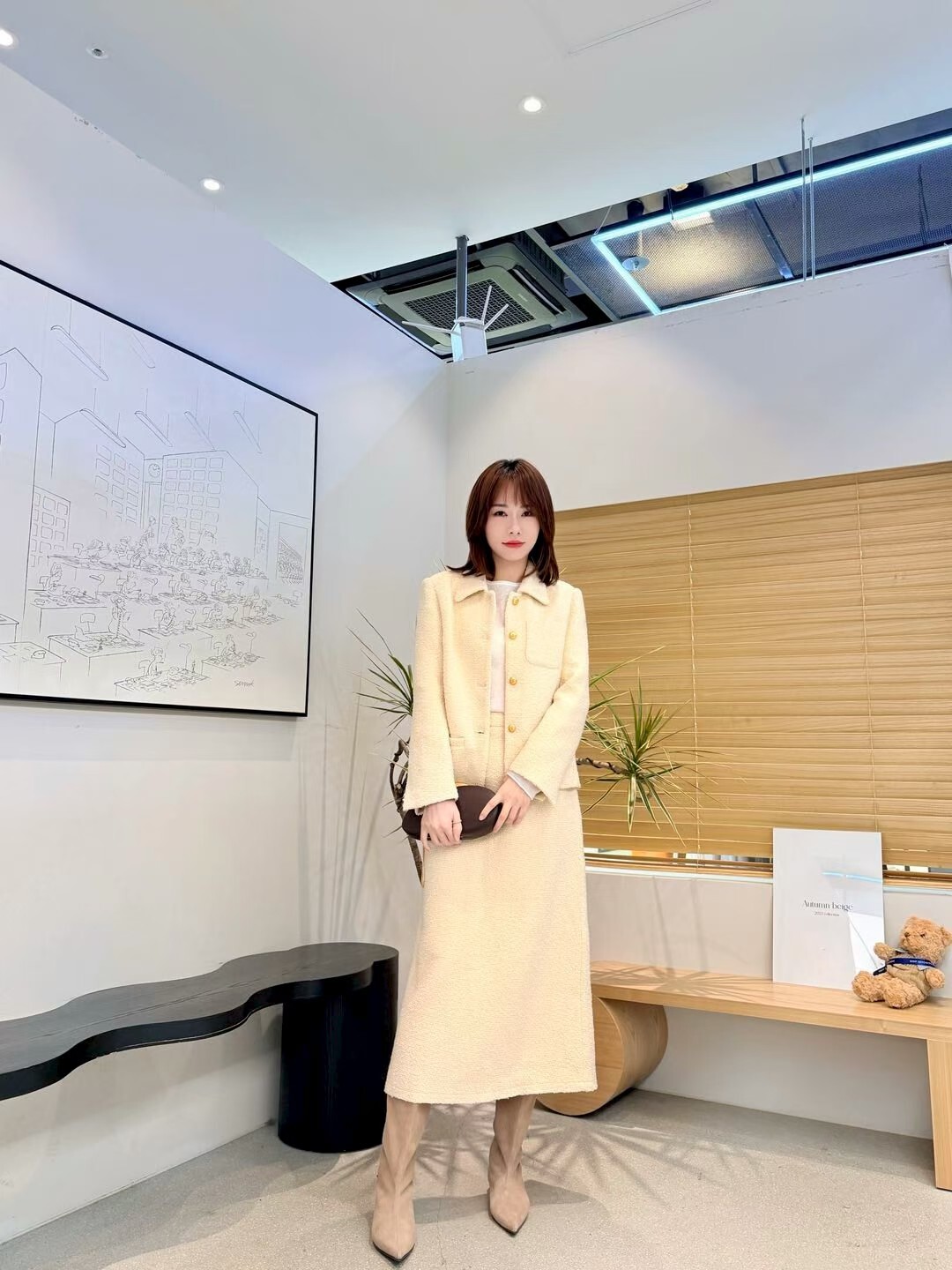 AB5242 知性翻領金排扣西裝外套