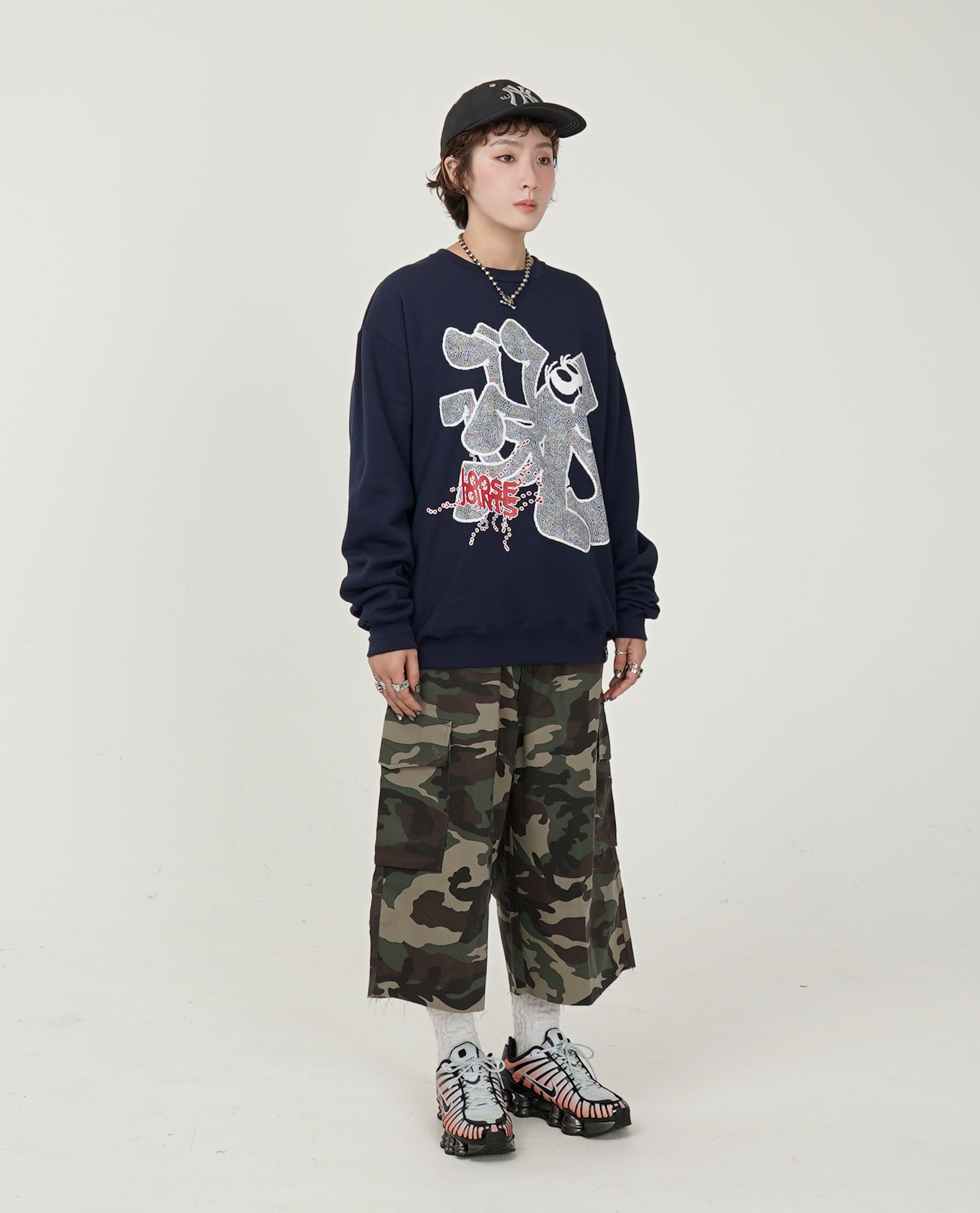 LOOSE JOINTS AKI YAMAMOTO - 'LONELY JAM' CREW NECK - 25FW