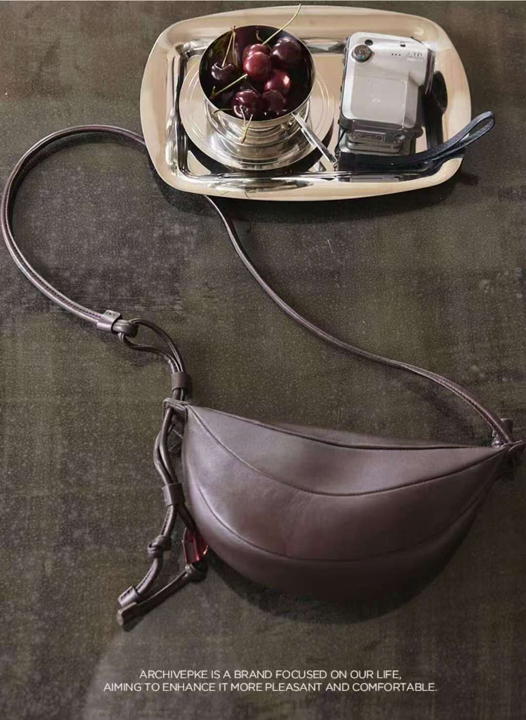 韓國代購 Archivepke Small fling bag(Choco spread)羊皮