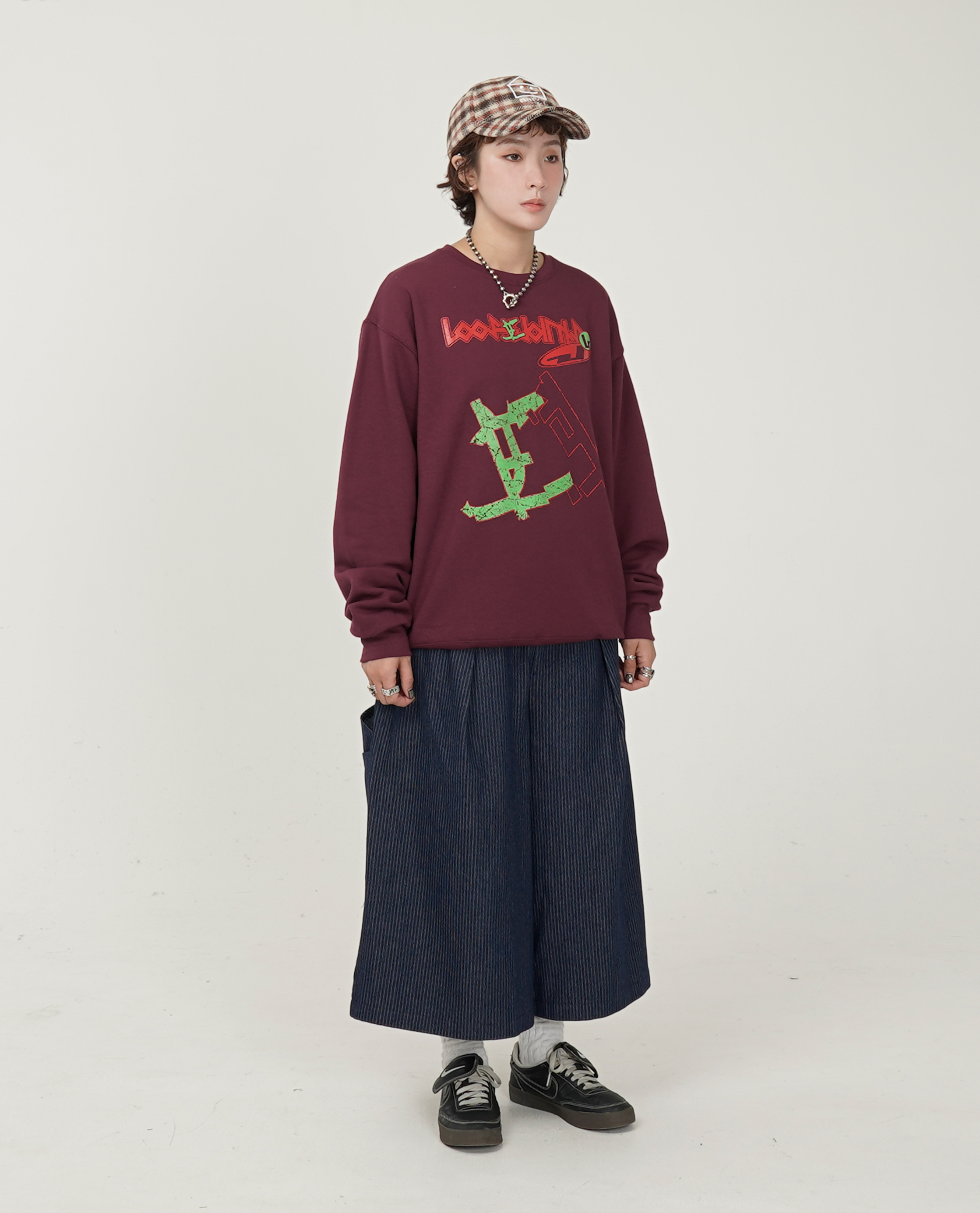 LOOSE JOINTS AKI YAMAMOTO - 'RESONATING PERSPECTIVES' CREW NECK - 25FW