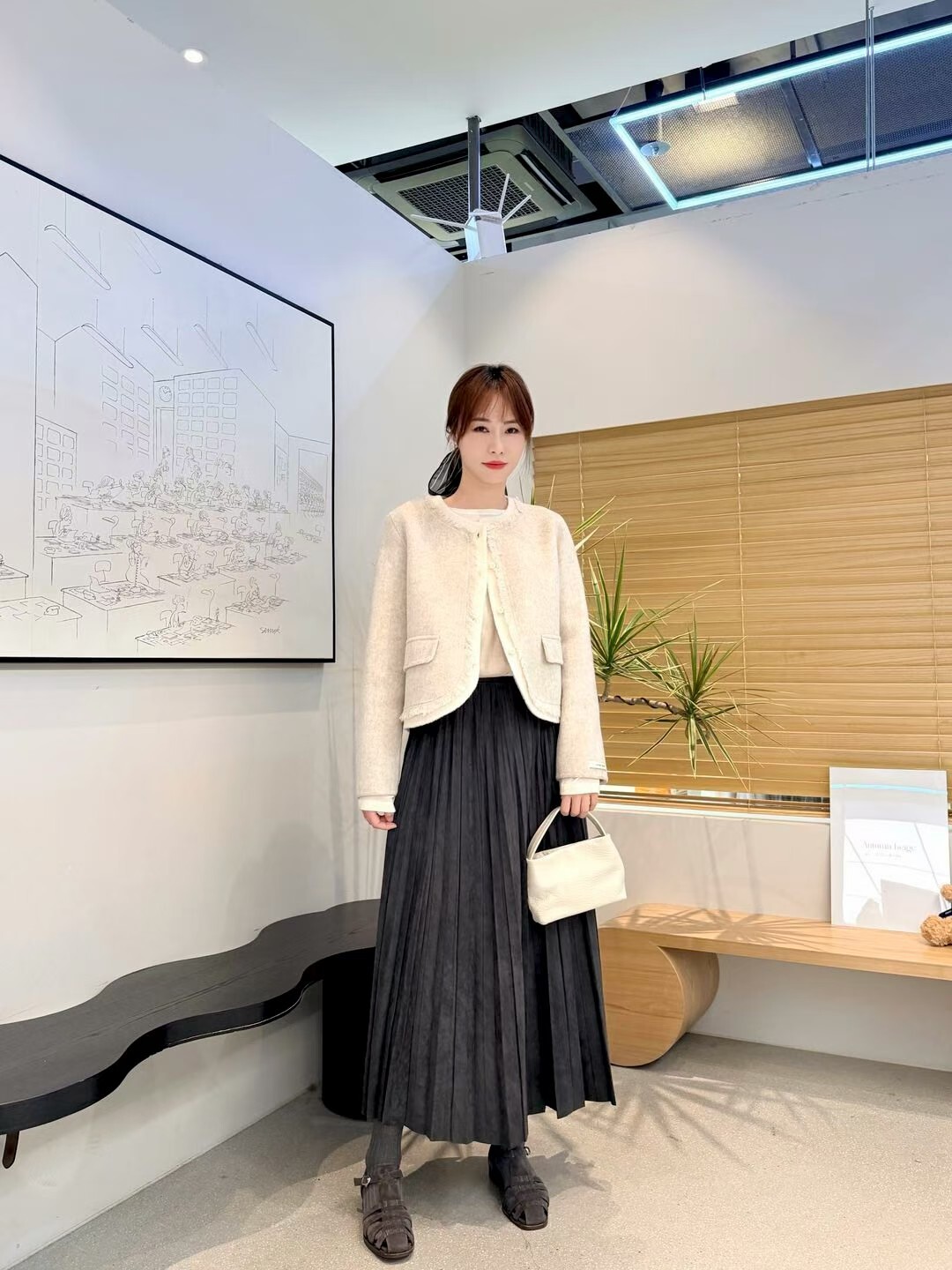 AB5215 拼色蘇蘇邊排扣圓領外套