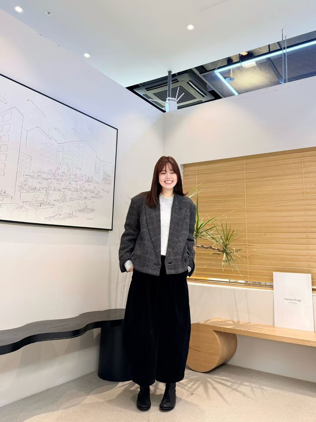 AB5216 冬日羊毛混鴨絨開領西裝外套