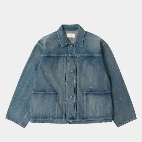 YOKO SAKAMOTO - PLEATS JACKET / FADE INDIGO