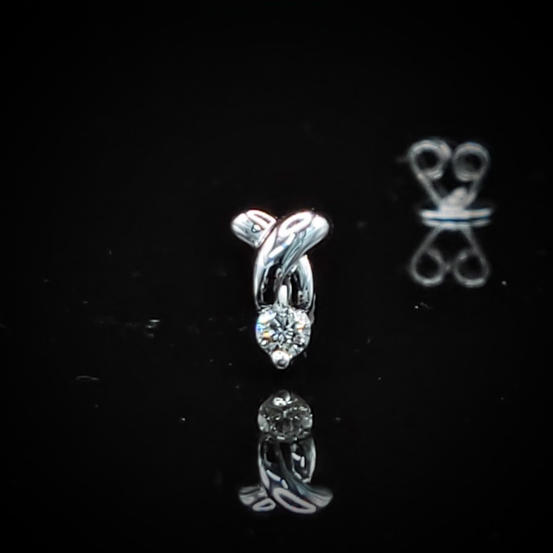 全新18K白金【主石10份鑽石】單耳環