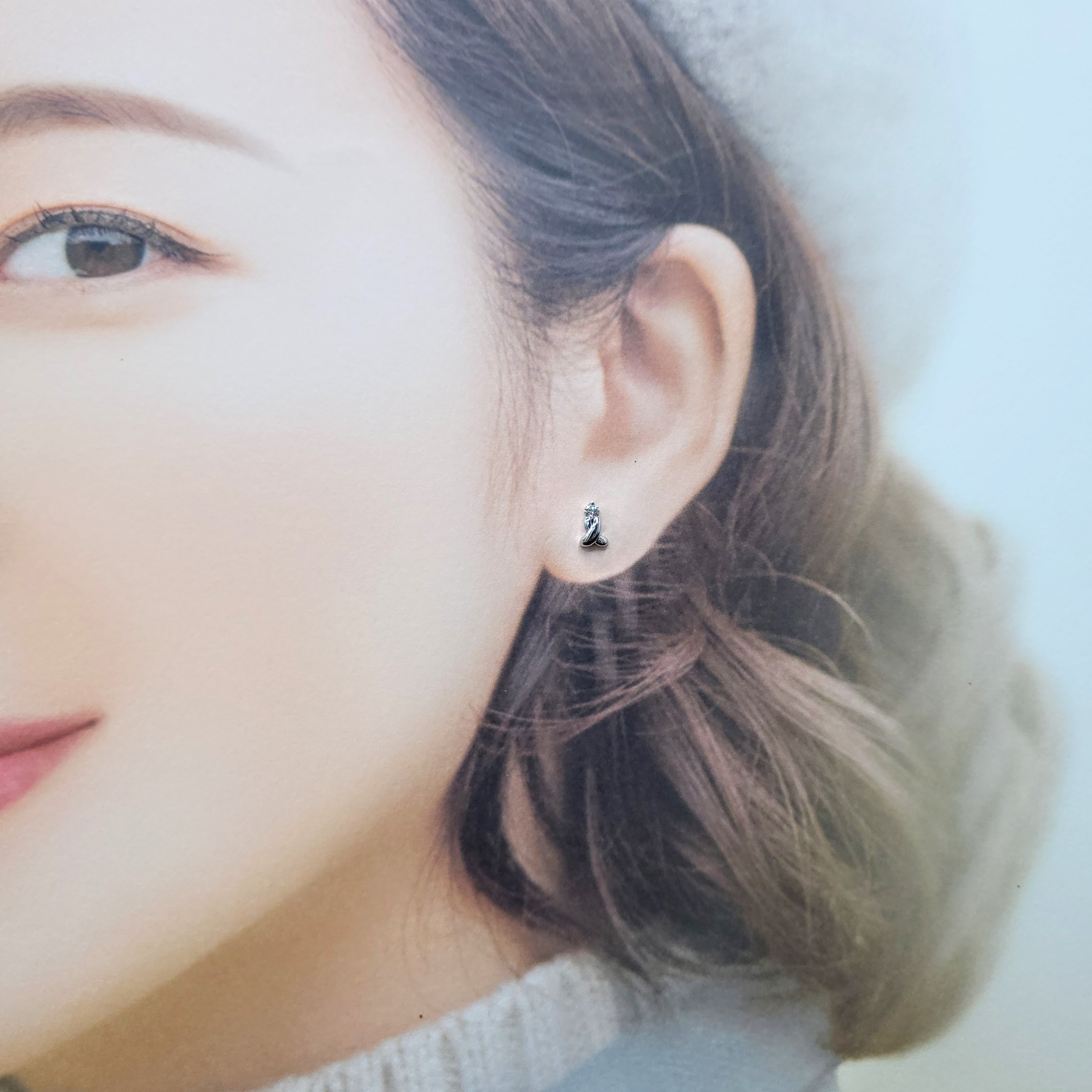 全新18K白金【主石10份鑽石】單耳環