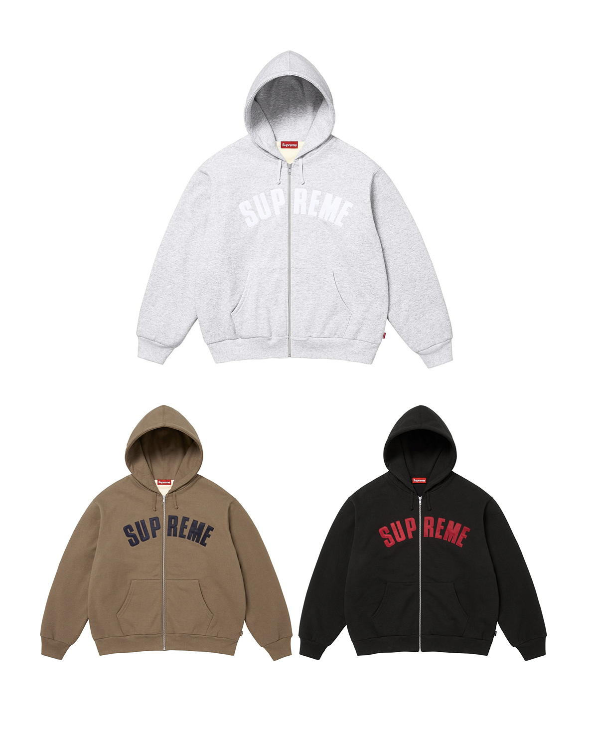 [Instock] Supreme FW25 Arc Thermal Lined Zip Up Hooded Sweatshirt (3 colors)
