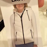 [S] DKNY WHITE WOMENS MIXED MEDIA LIGHT WEIGHT PUFFER, 1889464-WHITE (SUZZ136)