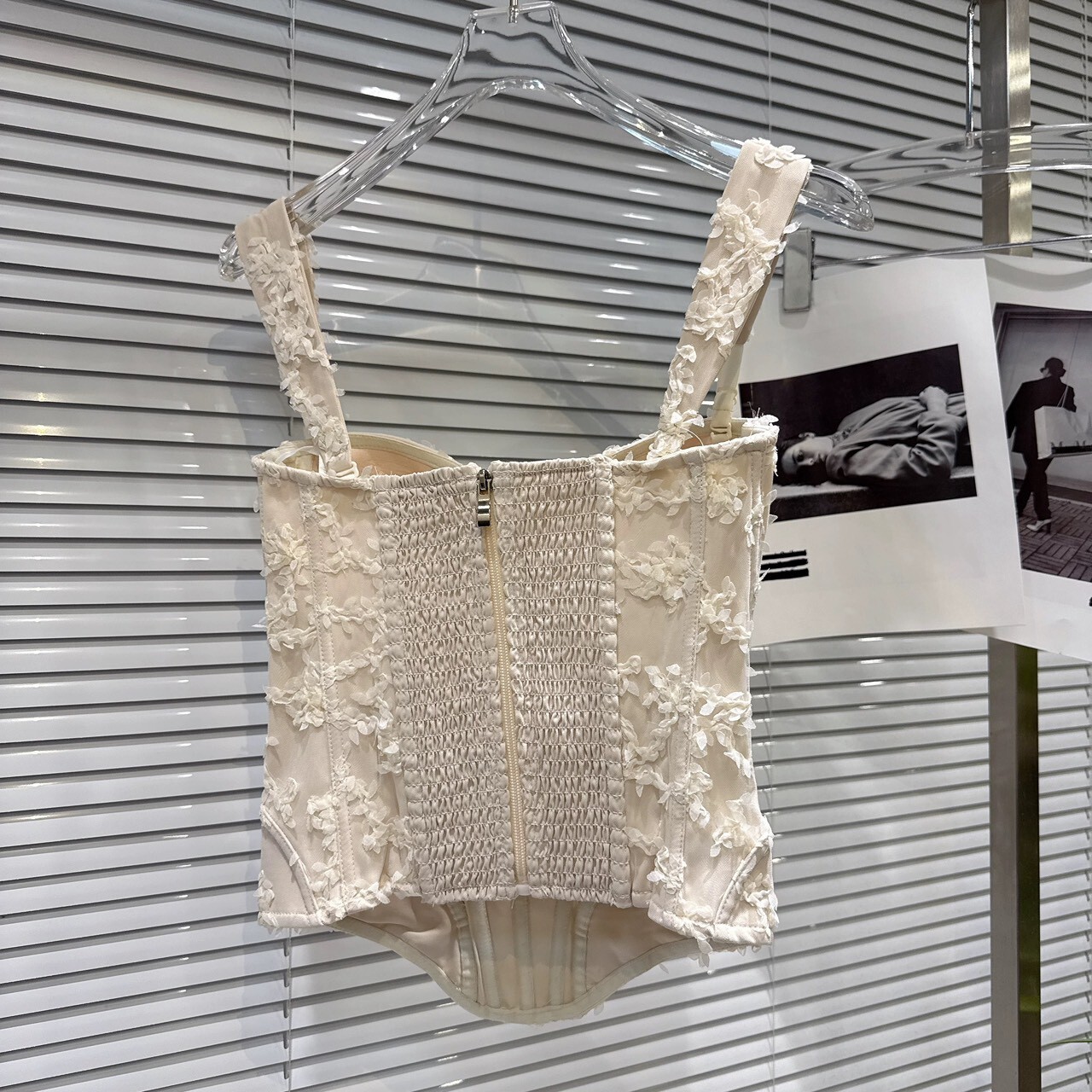 網紗刺繡花朵馬甲背心