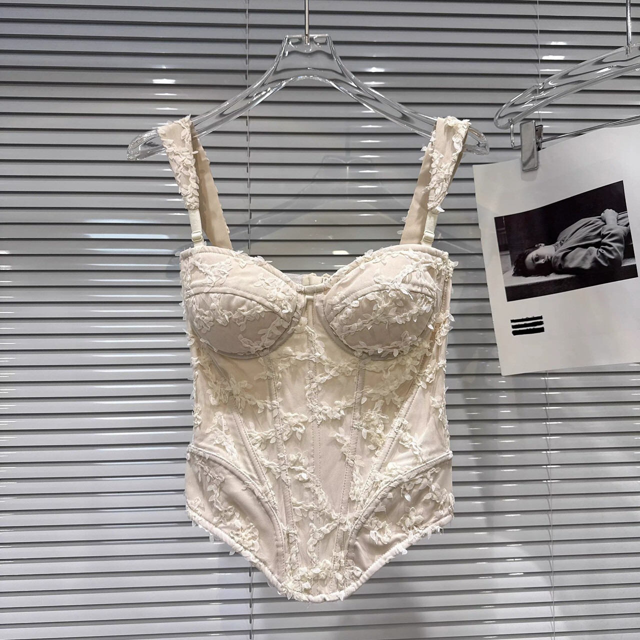 網紗刺繡花朵馬甲背心