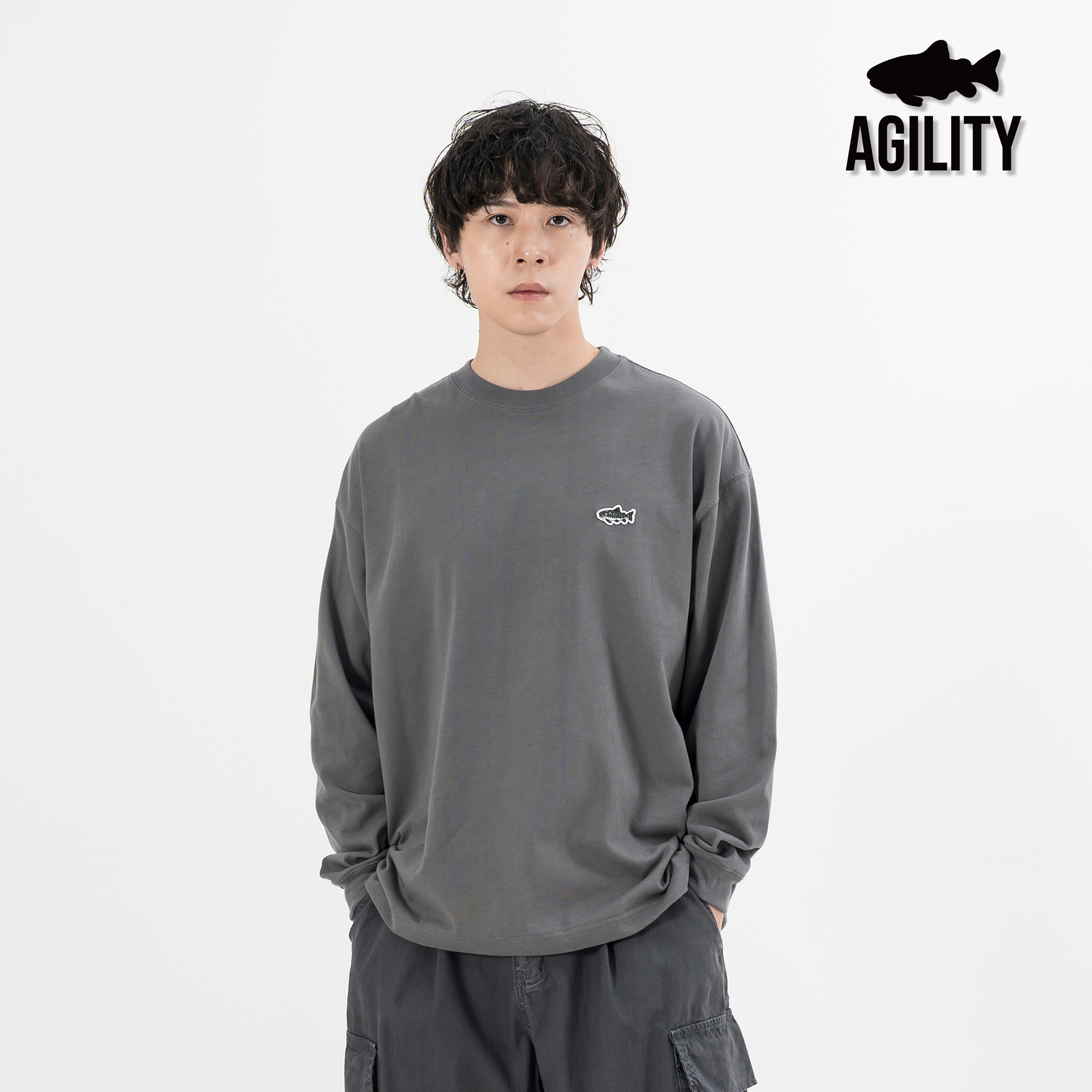 AGILITY Embroidery Logo Heavy LS Tee 刺繡小鮭魚 長袖Tee [RS8-LG]