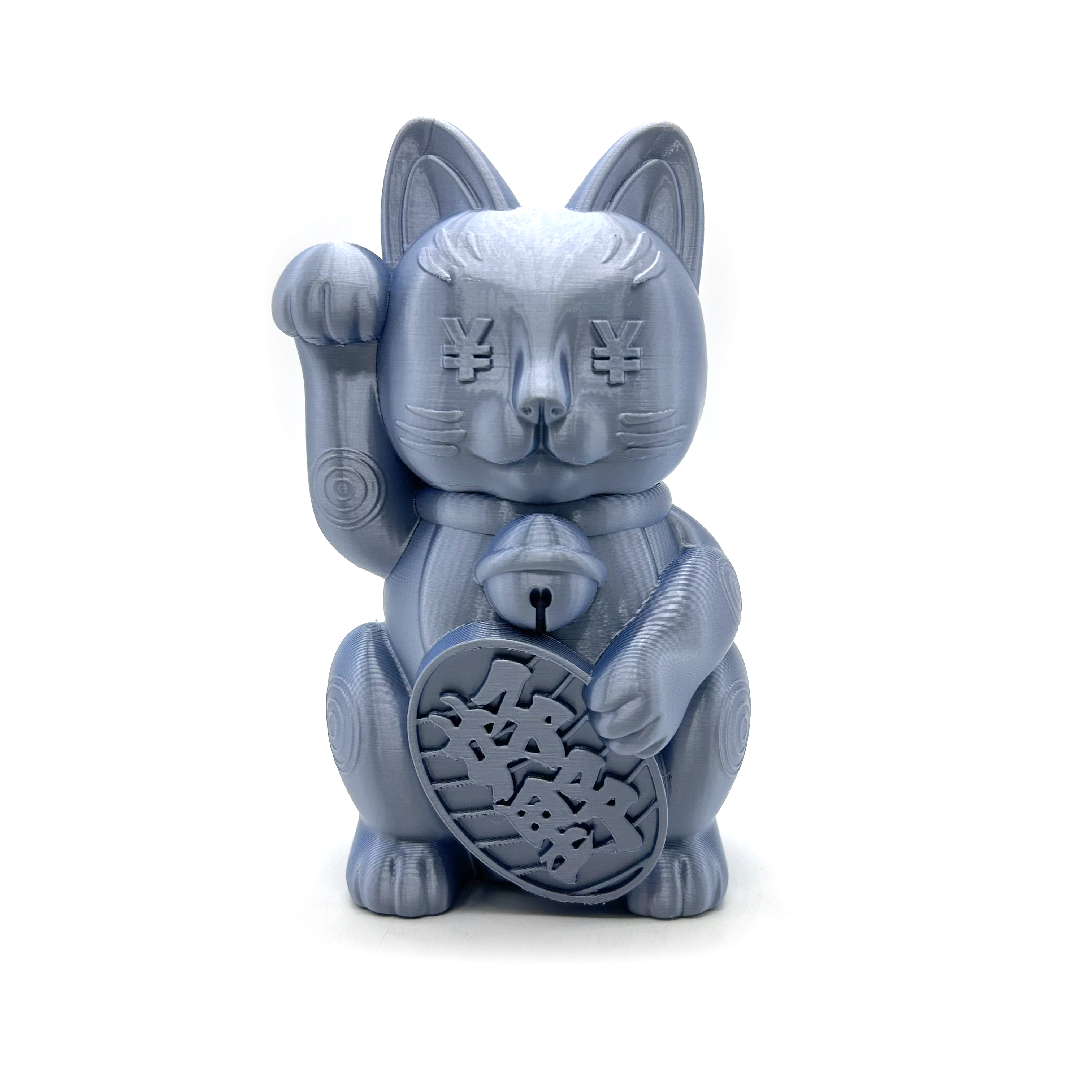 XCTRL 3D打印好野貓公仔-絲綢淺銀