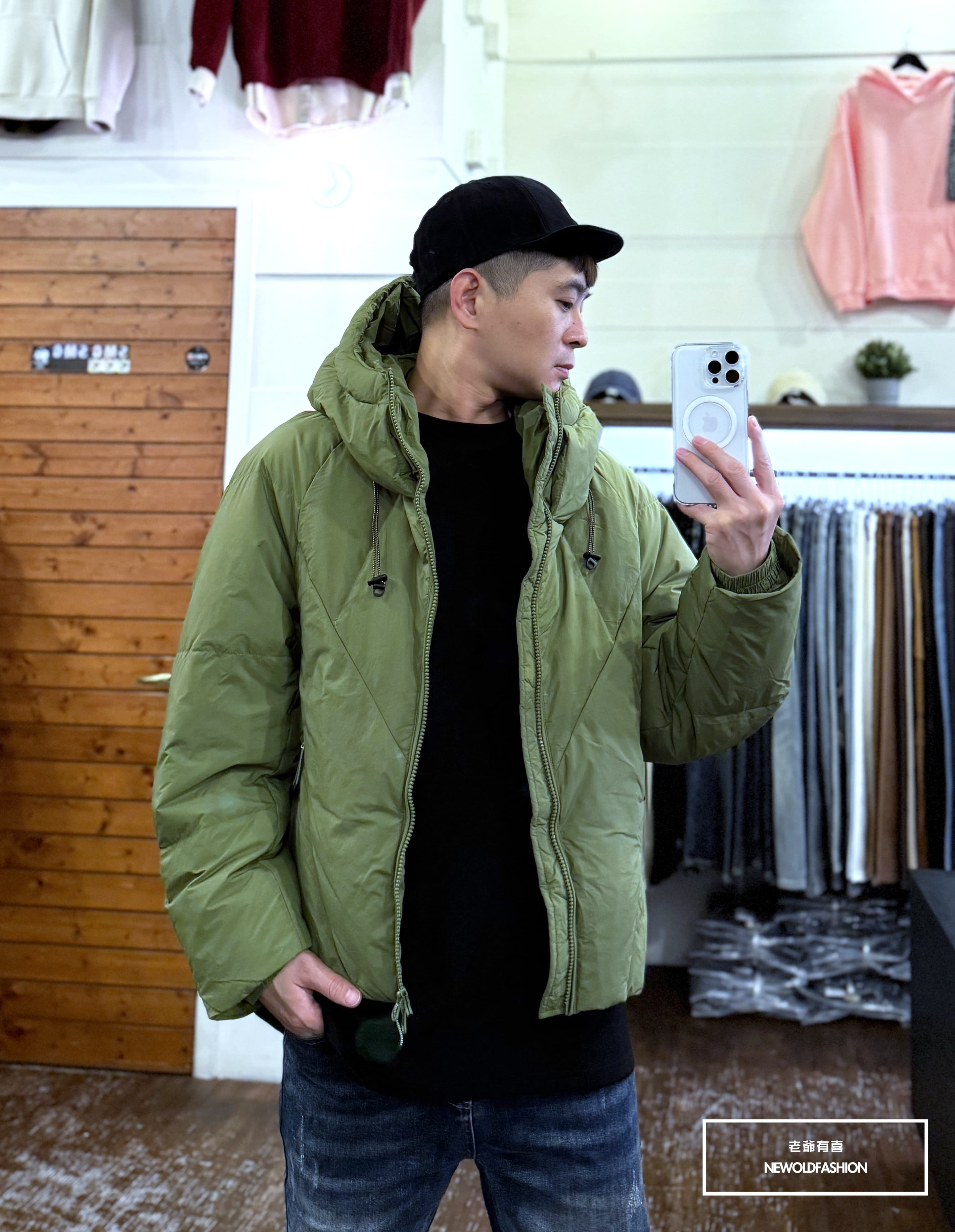 『新品上市』重磅菱線素面撞色連帽羽絨外套(NOF25106603)-綠