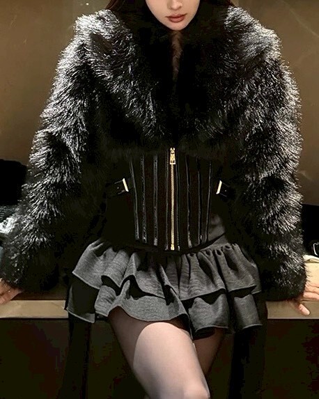 設計師家環保皮草收腰外套