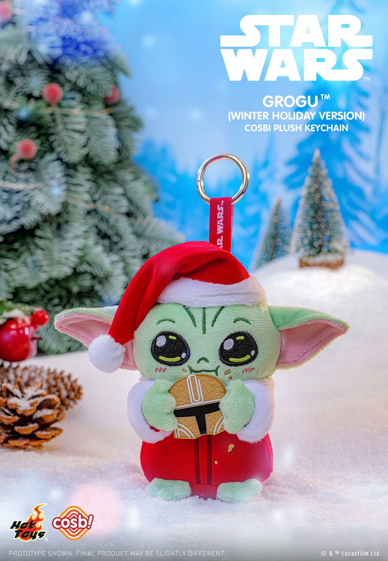 Hot Toys Star Wars Grogu Cosbi Plush Keychain (Winter H