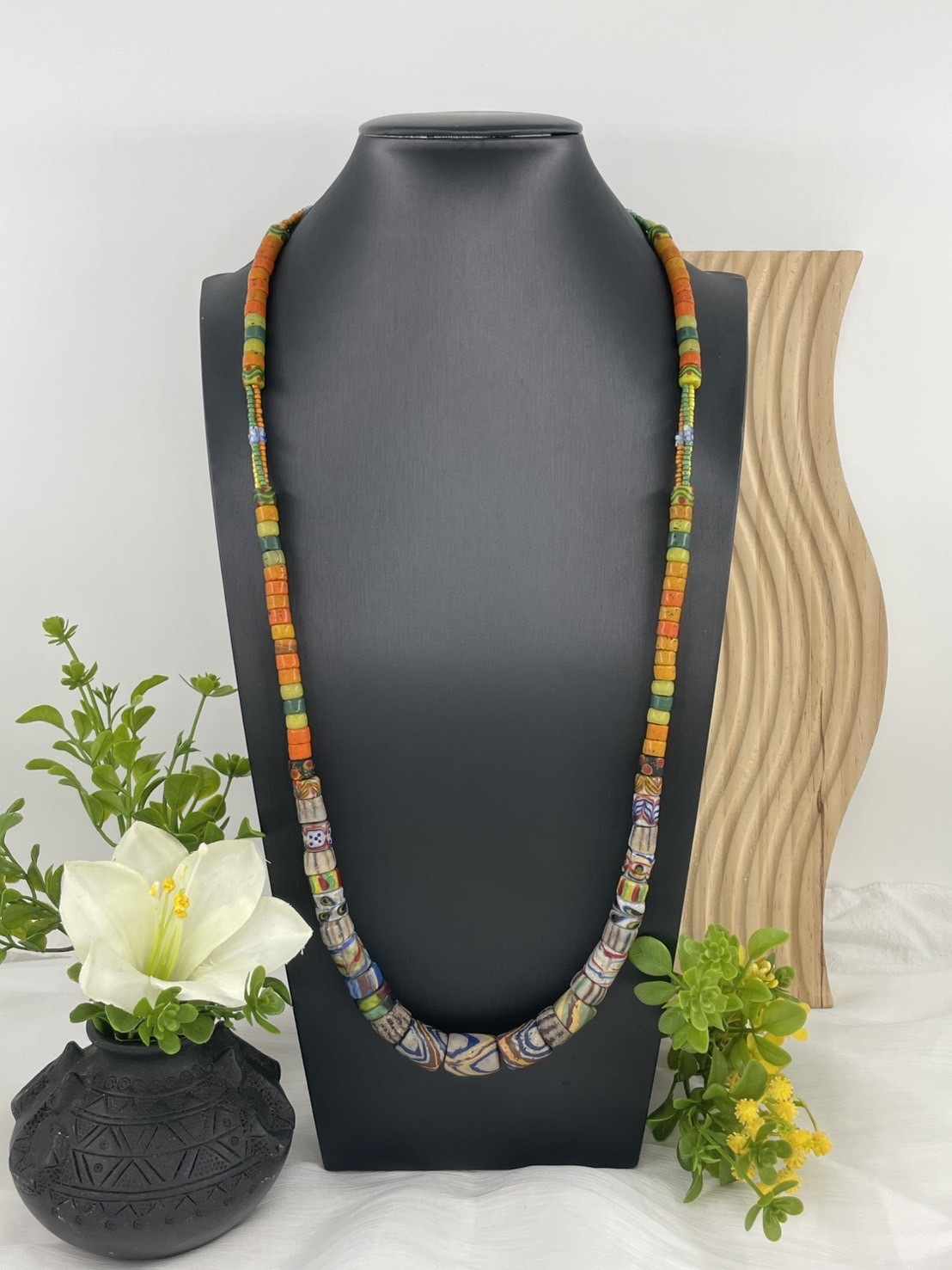 W-No.2傳統花珠單串長鍊80cm