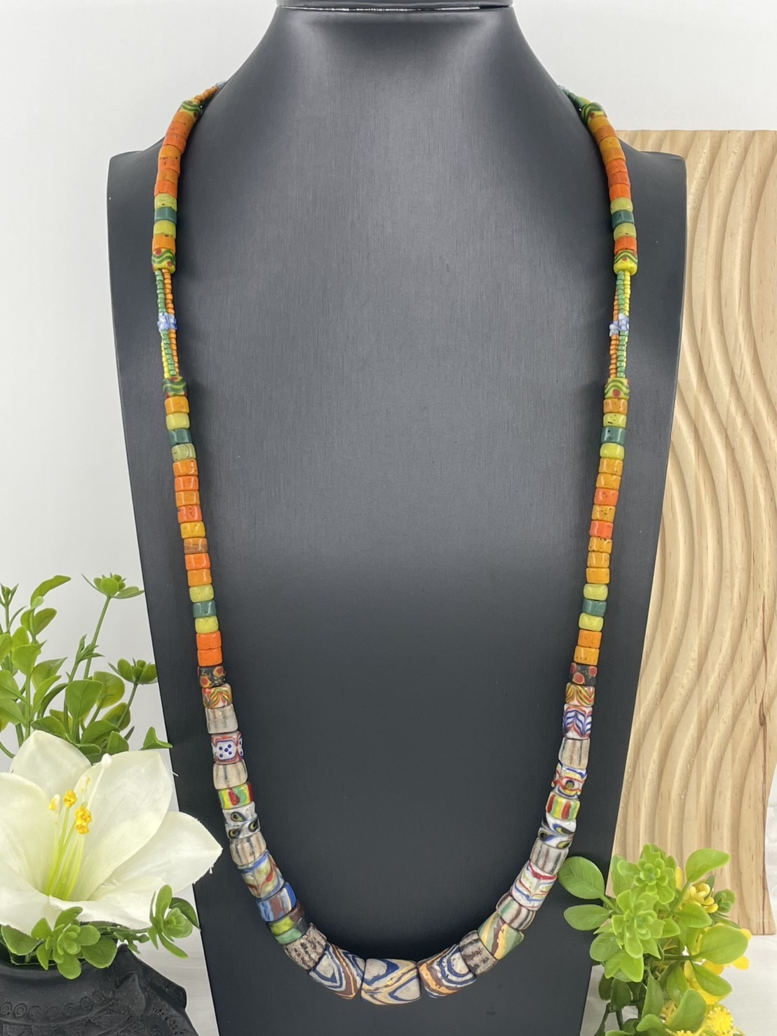 W-No.2傳統花珠單串長鍊80cm