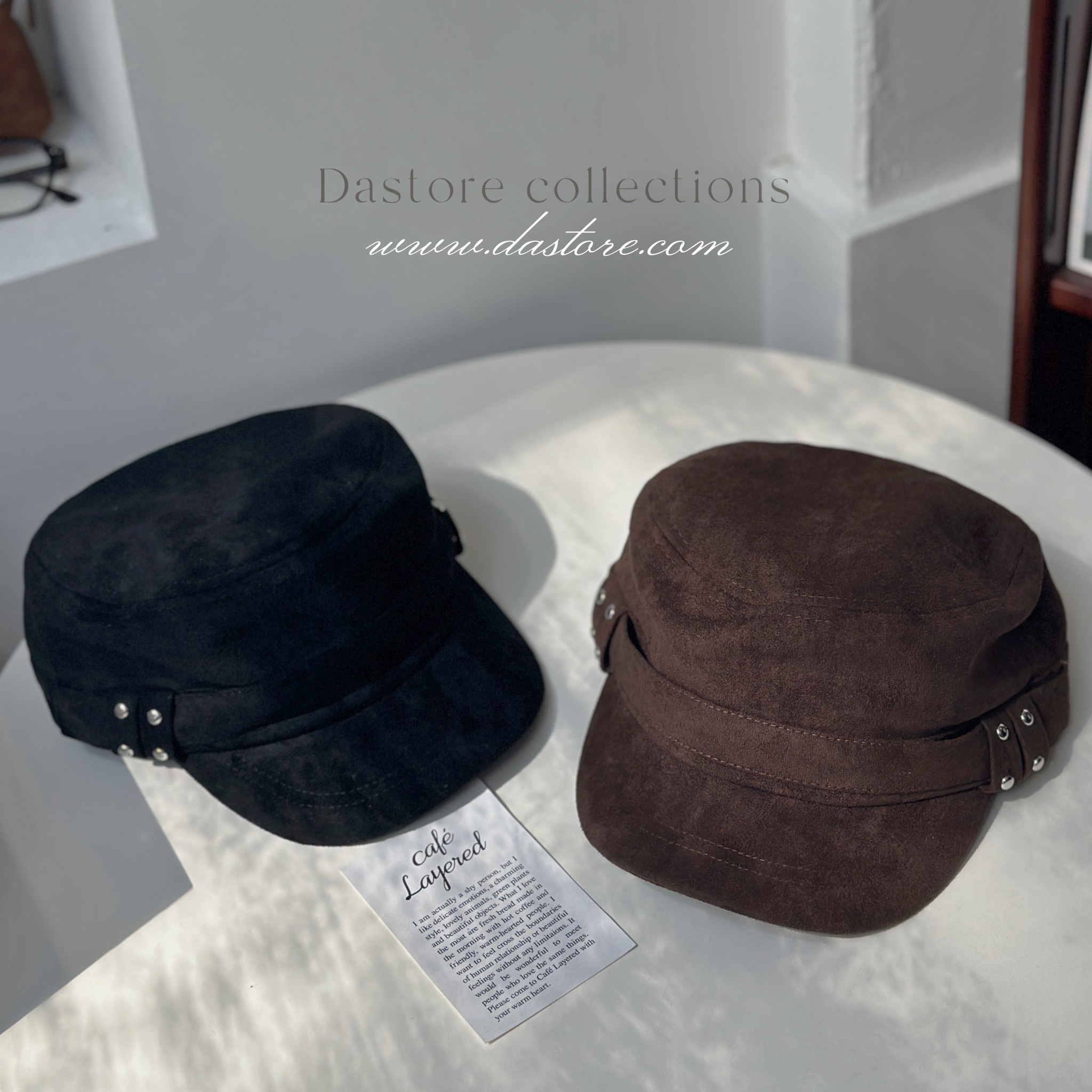 英倫卯釘平頂麂皮馬術帽/