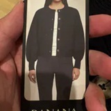 [S] BANANA REPUBLIC BLACK CARDIGAN BUTTON UP JACKET, 1897992-BLACK (SUZZ126)