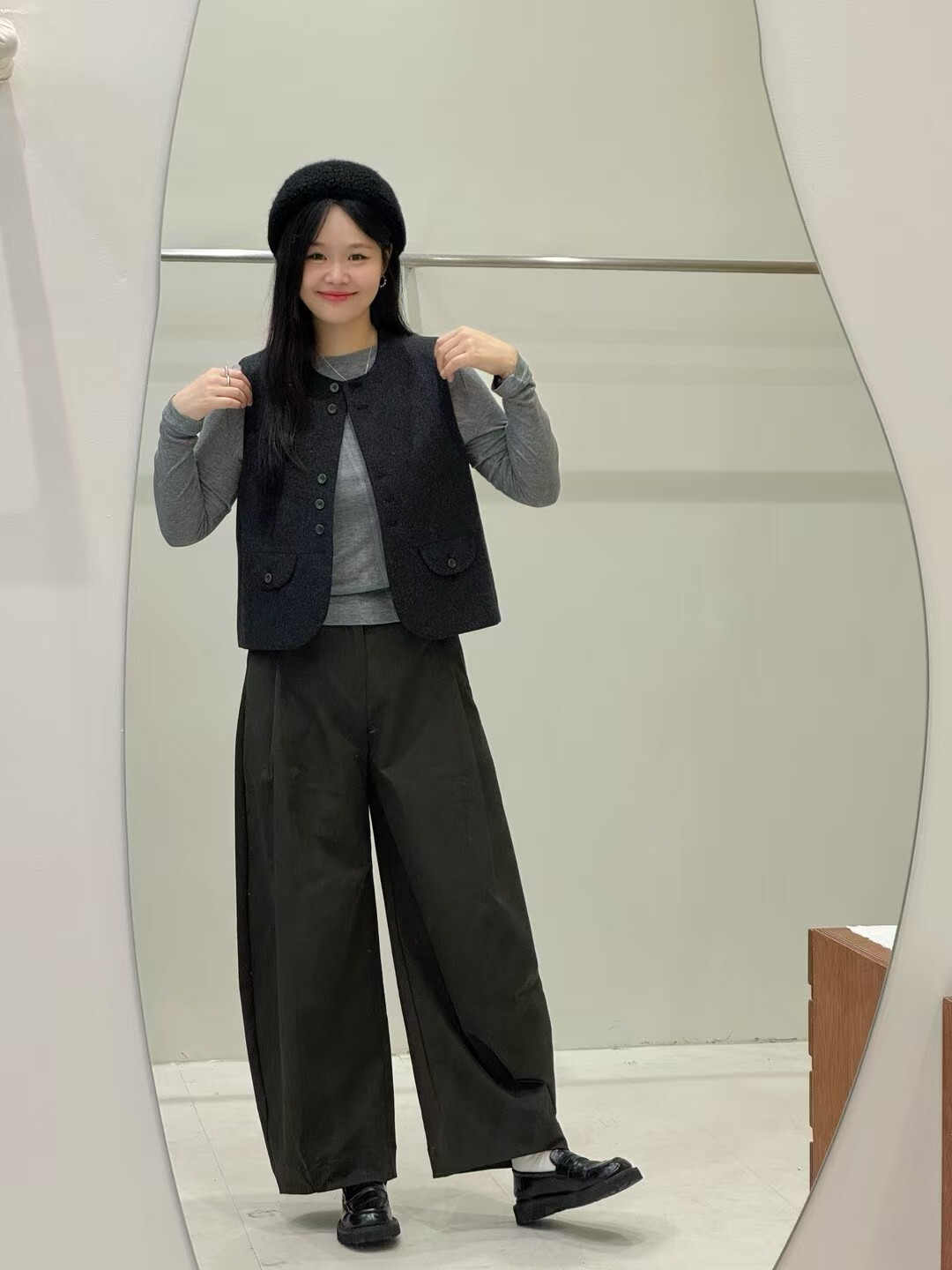 ABB5207 羊毛天絲背心外套