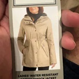 [S] HUNTER TAN ALMOND LADIE'S WATER RESISTANT COTTON SMOCK JACKET, 1895776-TAN ALMOND (SUZZ120)