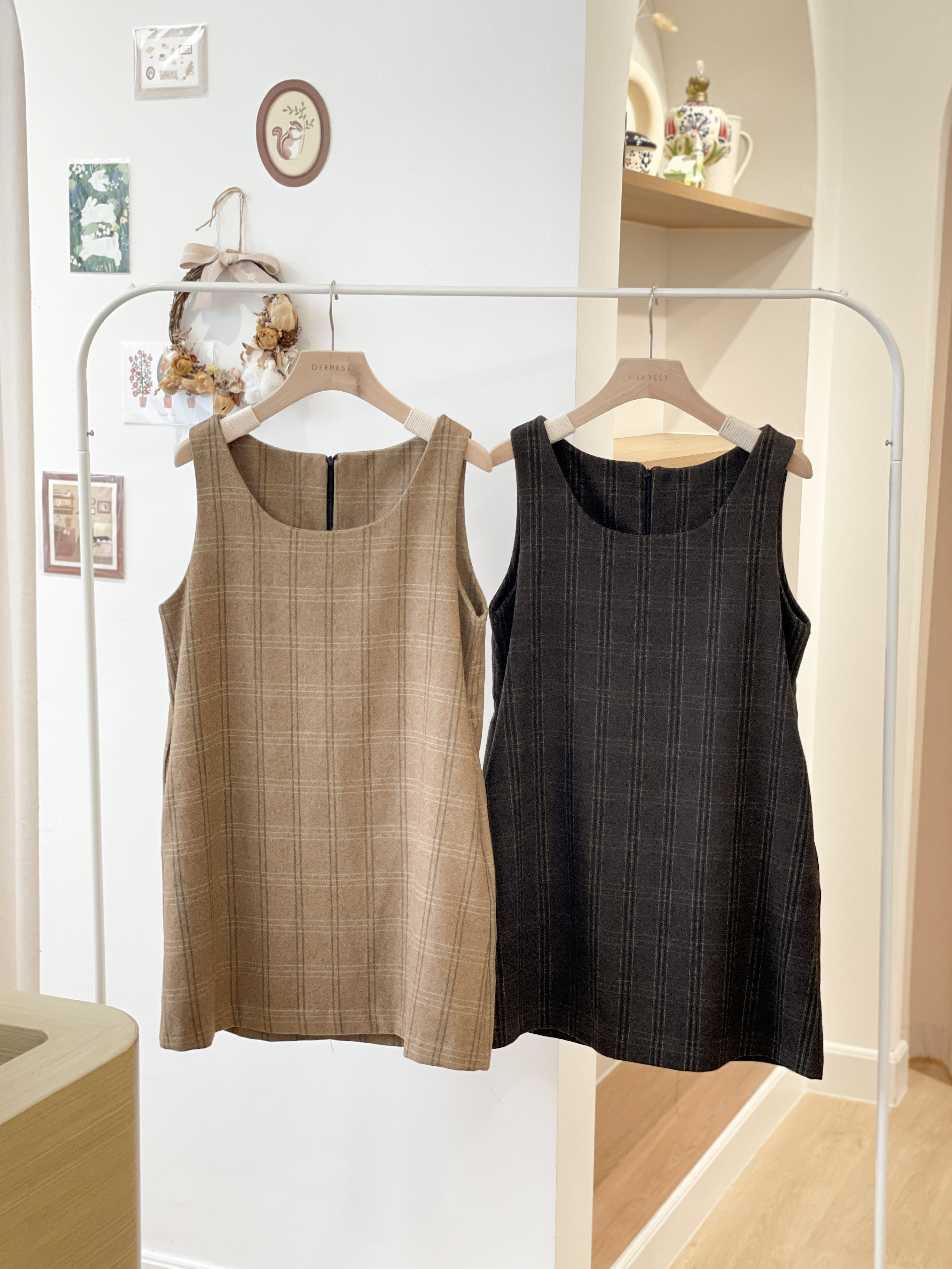 OP680 Honey Checkered Dress