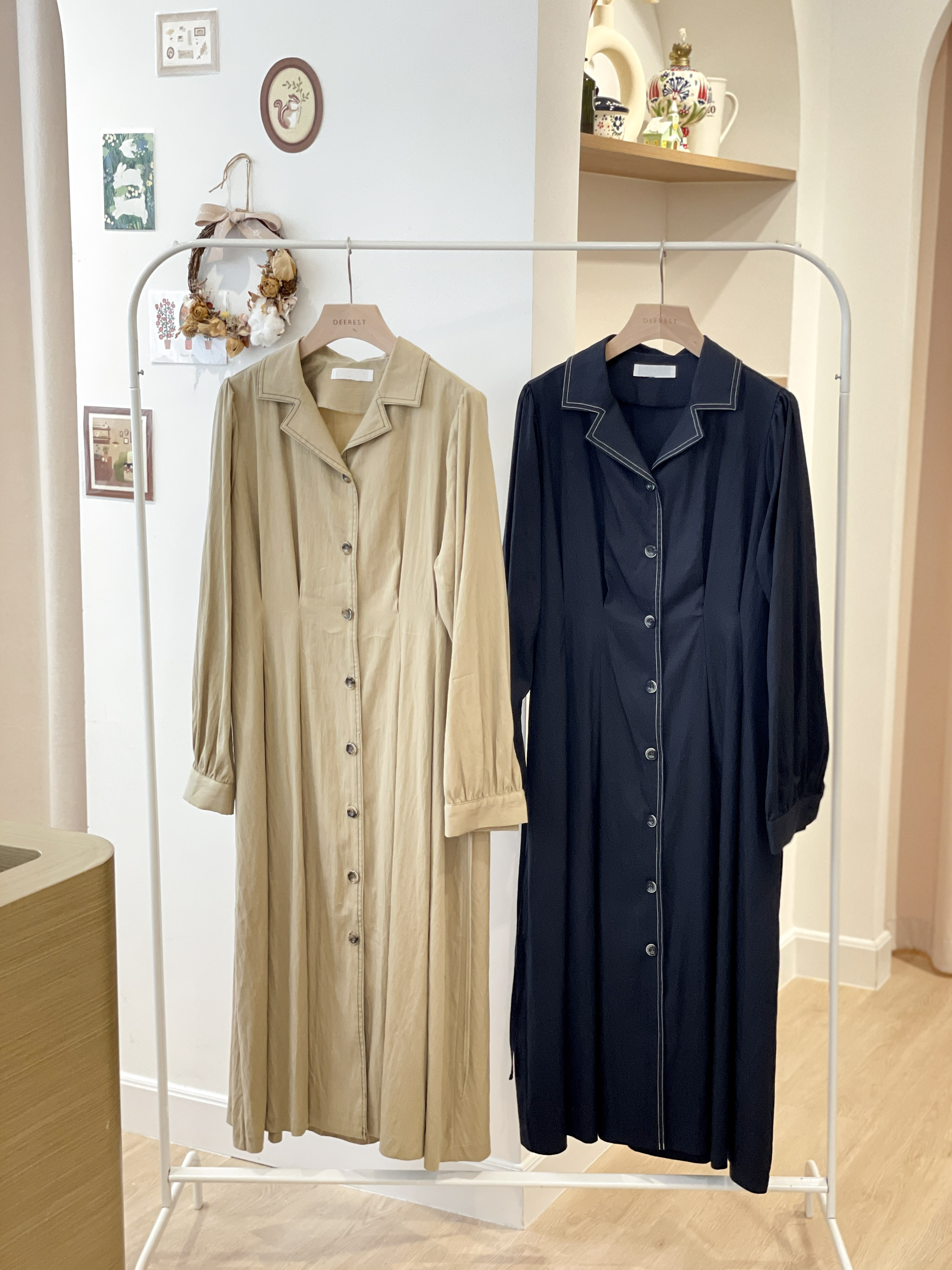 OP681 Contrast Stitched Maxi Dress