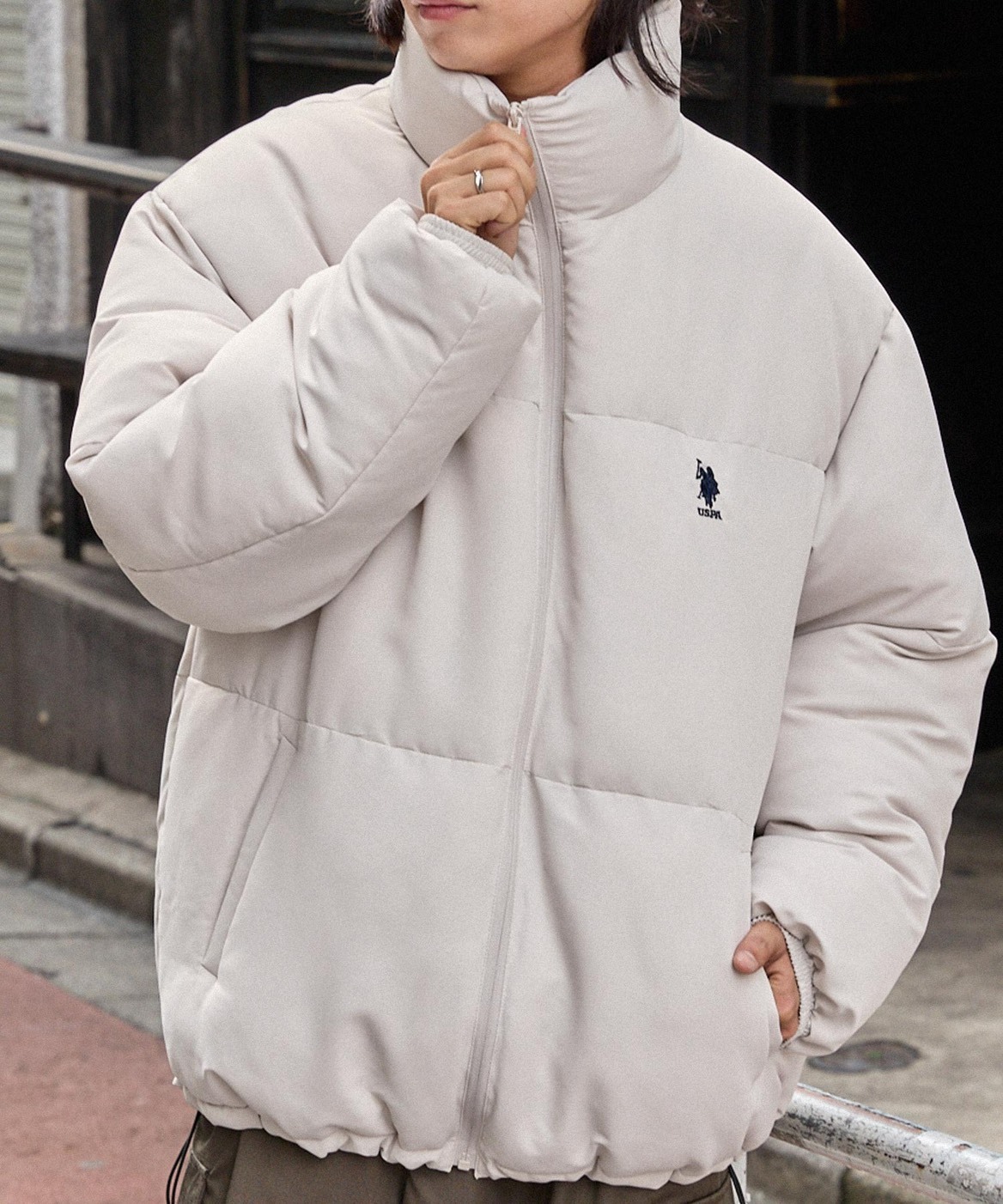 日本 U.S. POLO ASSN. x MONO-MART 美國 馬球 協會 刺繡 Logo 寬鬆 立領 羽絨服 5色