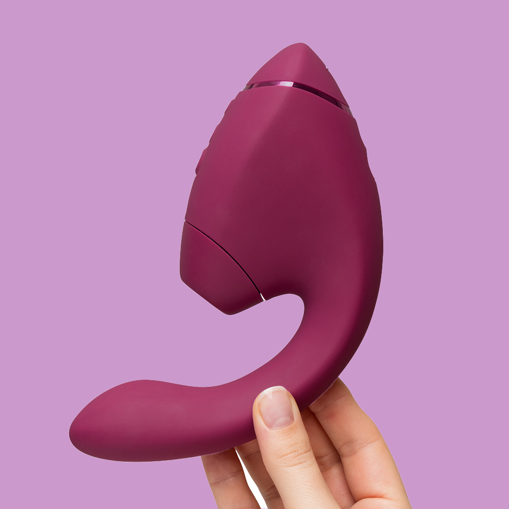 德國 Womanizer Next Duo 3D極致震動吸吮愉悅器+G點按摩棒 暗粉