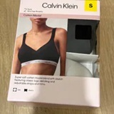 [S] CALVIN KLEIN BLACK/WHITE 2 PACK COTTON MODAL WIRE FREE BRALETTE, 1869167-BLACK/WHITE (SUZZ103)