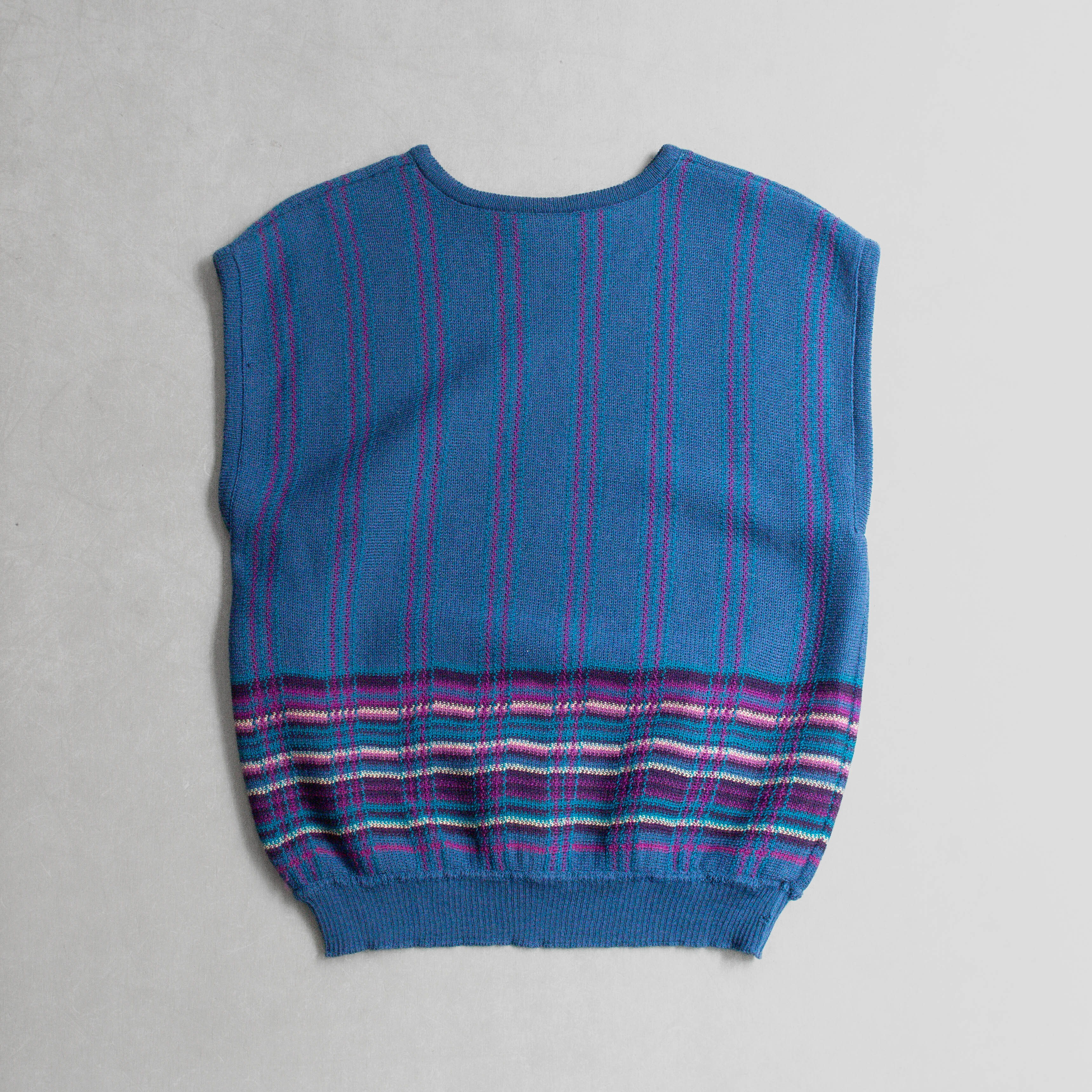 70-80S PENDLETON KNITTED VEST 美國製 藍色 條紋 針織 寬版 背心