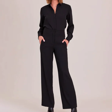 1AF1109-136 ANNE FONTAINE Sagane Shirt Black #H14F376 (C-EU-E)