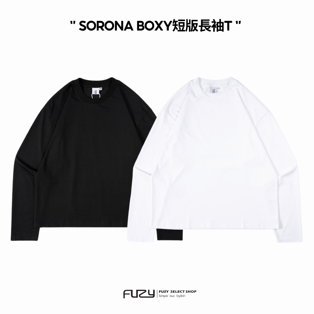SORONA BOXY 素色 長T 短版 男生 韓系 速乾 吸濕 素色 素T 【 FUZY 】- A201703
