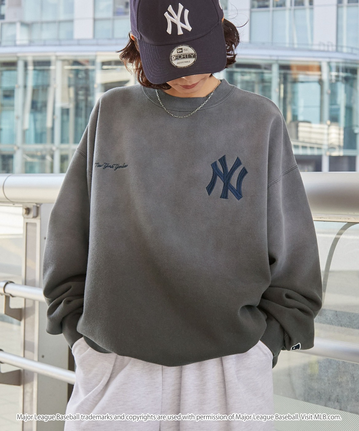 <球迷必入>日本 MLB 美國 職棒 大聯盟 刺繡 漸層 抓絨 圓領 大學T 3色